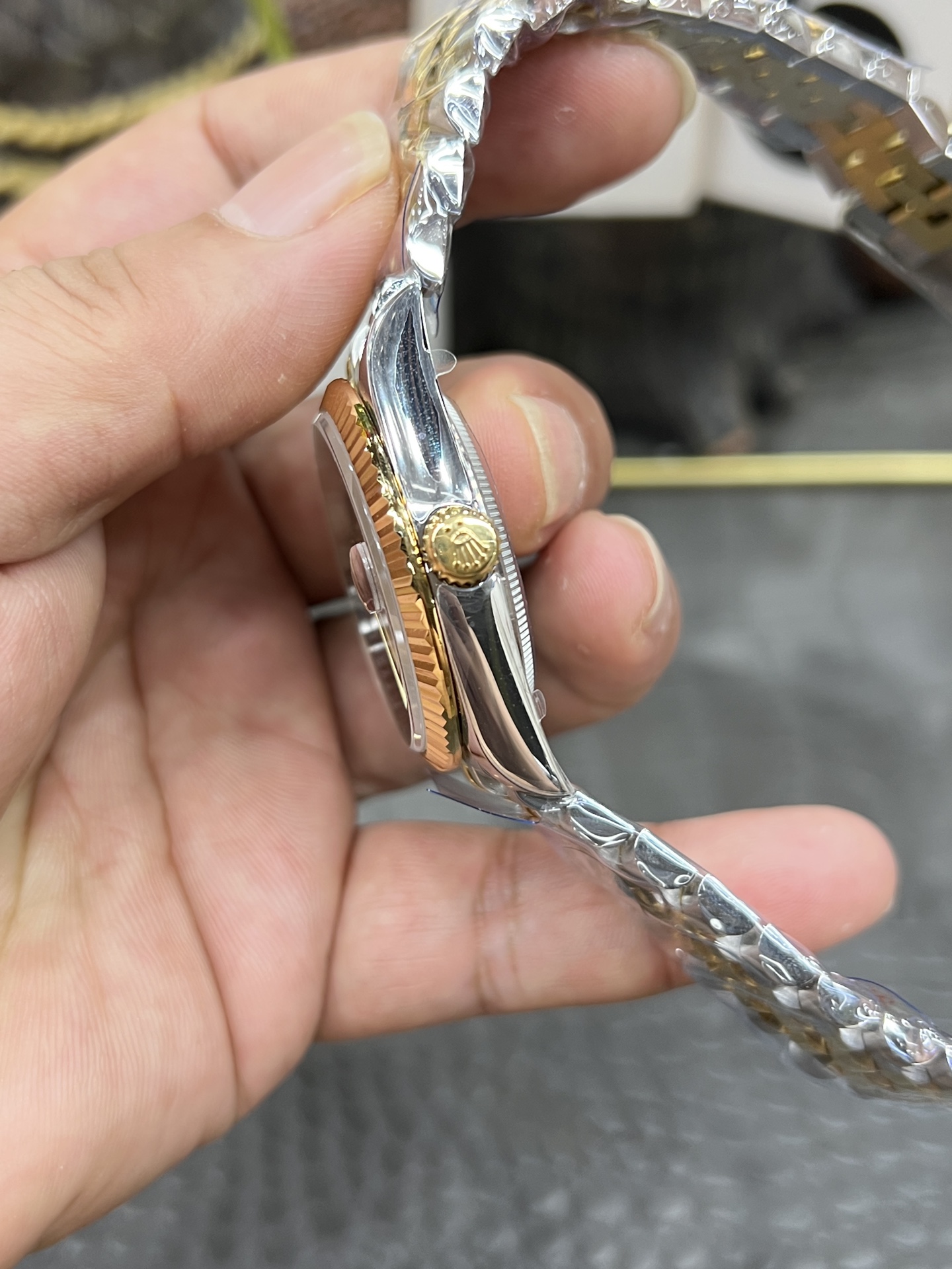 a+劳力士日志系列/36mm间金黑钻面/搭载上海2824全自动机械
