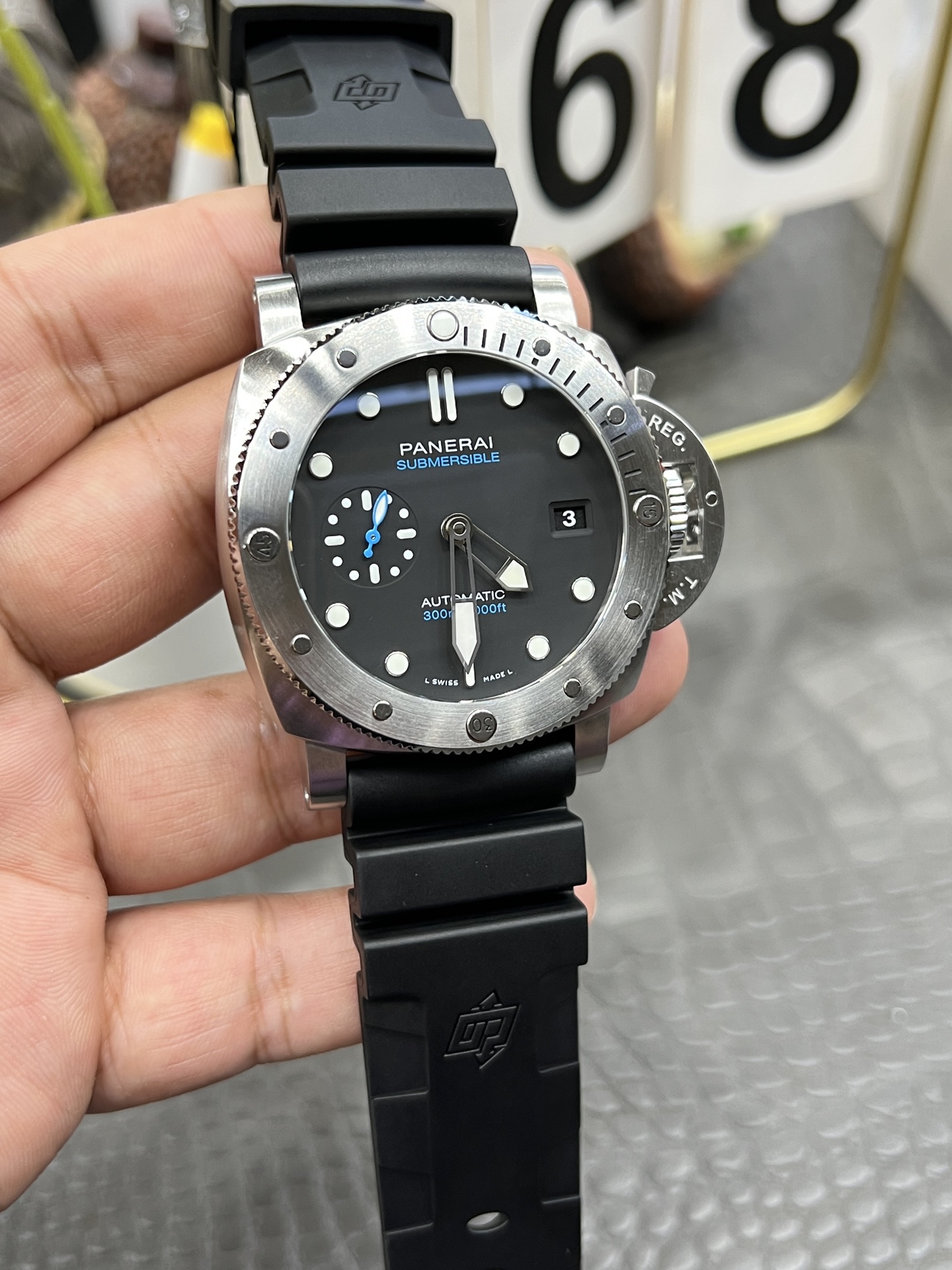 파네라이 PAM1229 블루 바늘 자동 시계 이미지 4