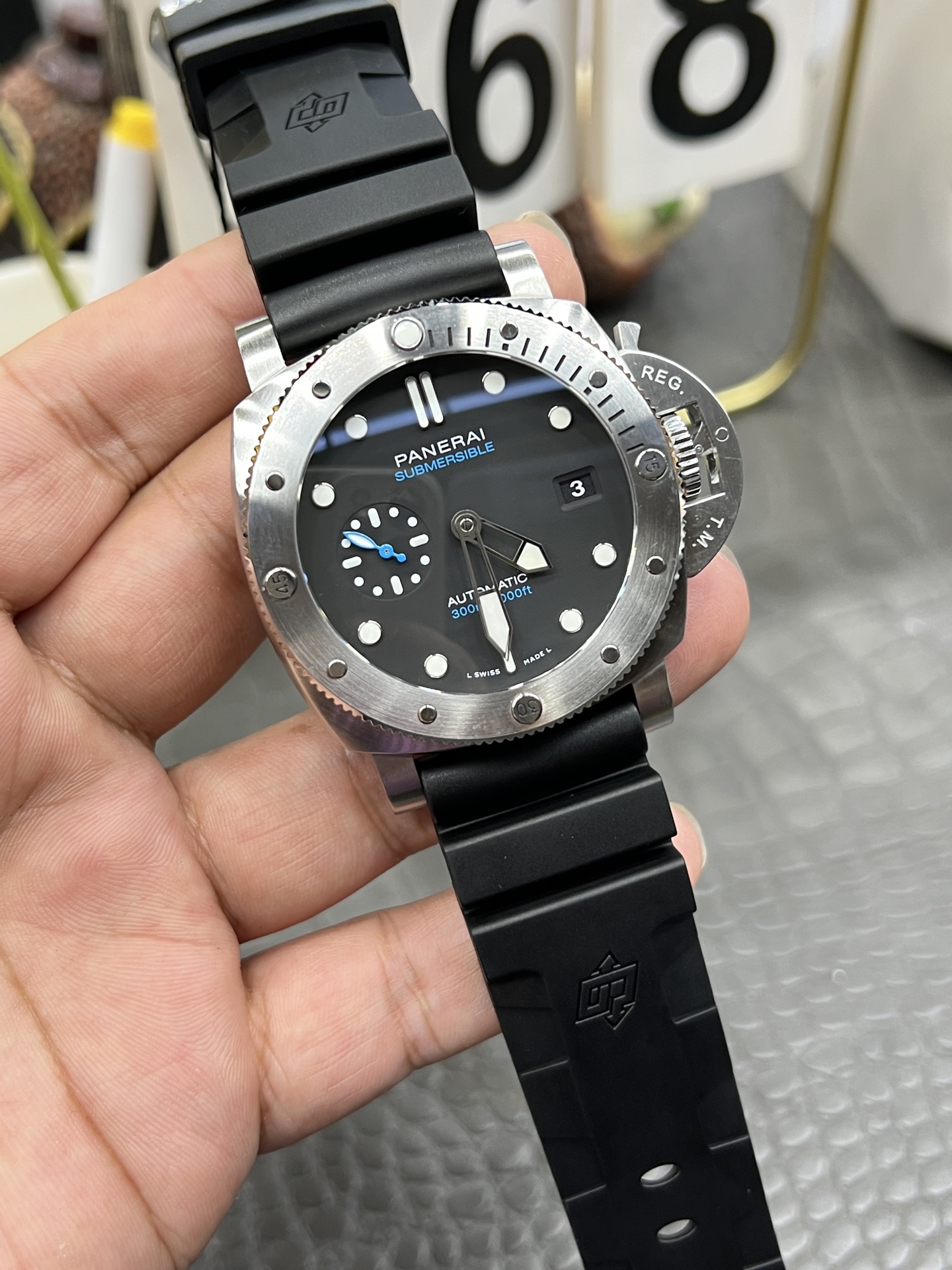 파네라이 PAM1229 블루 바늘 자동 시계 이미지 2
