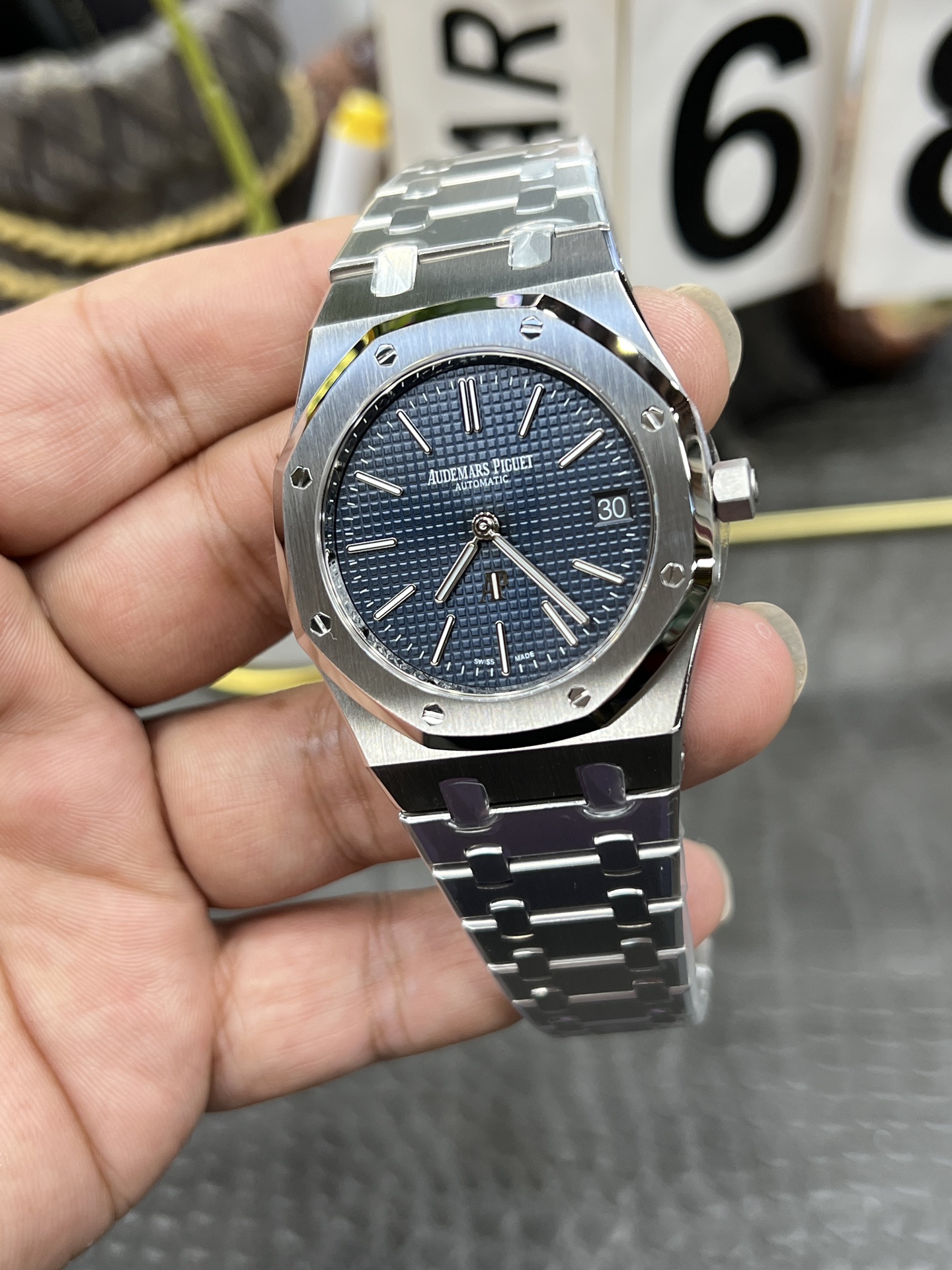 Audemars Piguet Royal Oak 16202ST Automatic Blue Dial Stainless Steel Watch 6 i1753261766631 7474 0 4