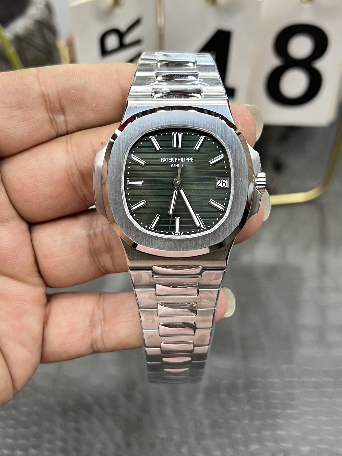 파텍필립 노틸러스 5711 다이아 자동 그린 다이얼 40mm 레플리카 43967