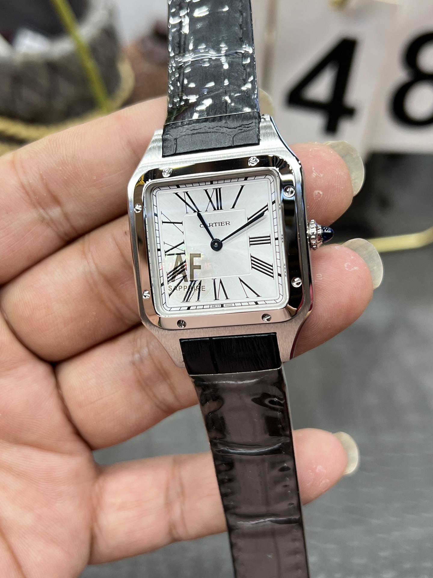 까르띠에 산토스 AF공장 론다 쿼츠 무브먼트 미디움 레플리카 42578 Cartier 상세 이미지 5