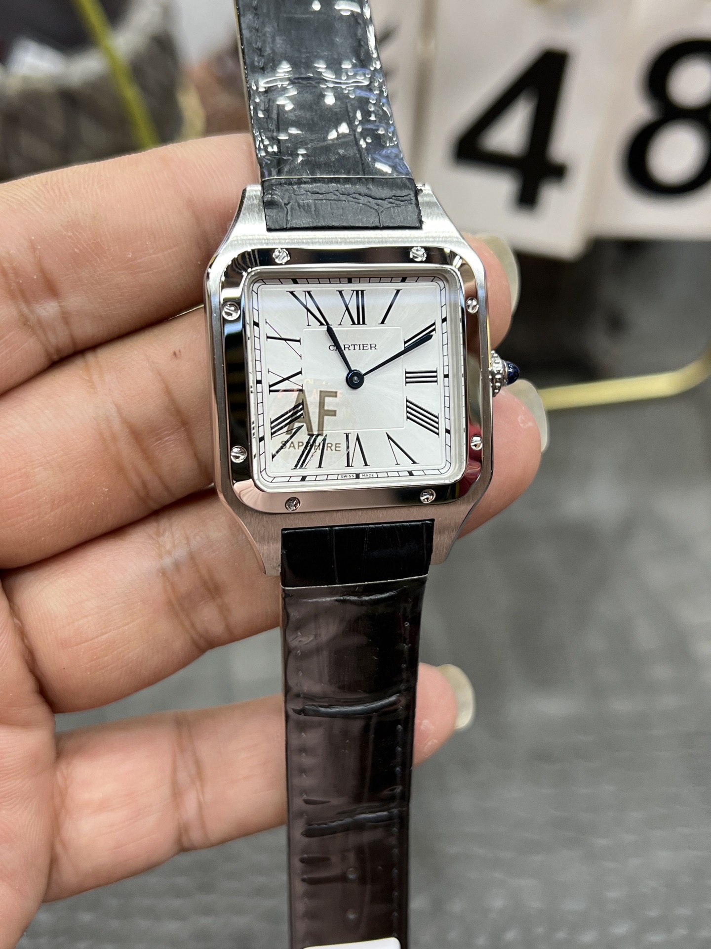 까르띠에 산토스 AF공장 론다 쿼츠 무브먼트 미디움 레플리카 42578 Cartier 상세 이미지 4