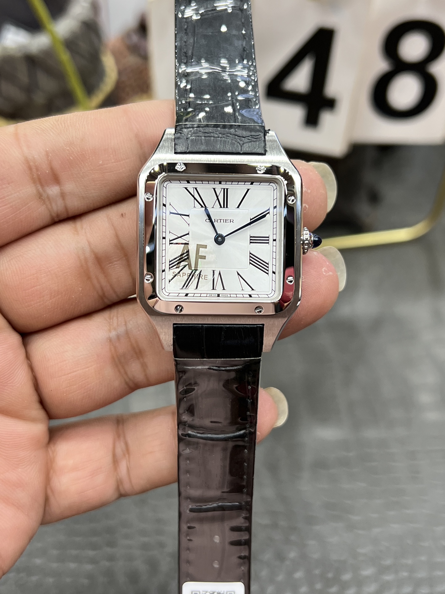 까르띠에 산토스 41.9×35.1mm 41.9mm AF공장 론다 쿼츠 무브먼트 쿼츠 무브먼트 미디움 레플리카 42578