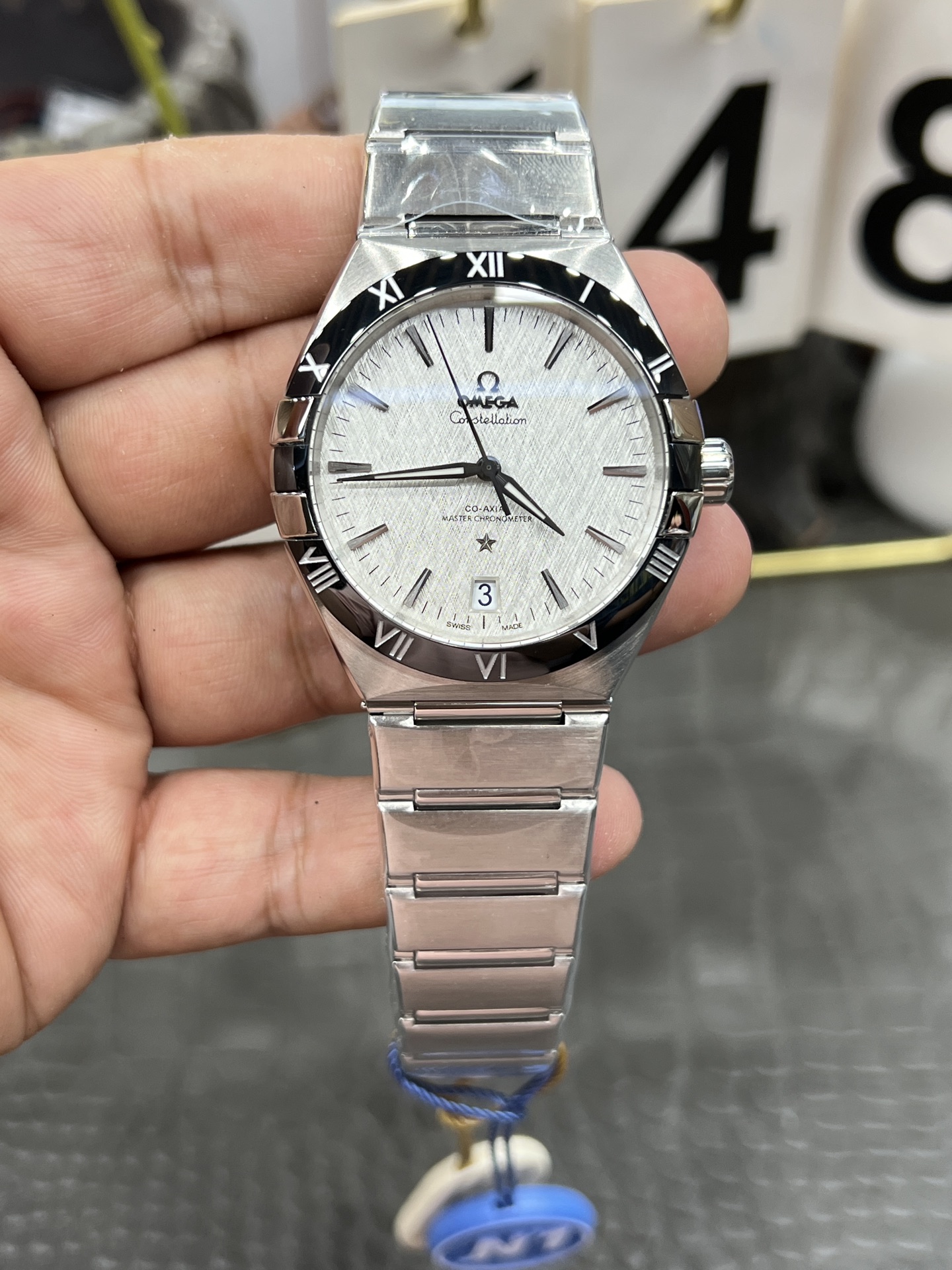 오메가 컨스텔레이션 41mm 남성 자동 기계식 스틸브레이슬릿 N1공장 시계 레플리카 44556