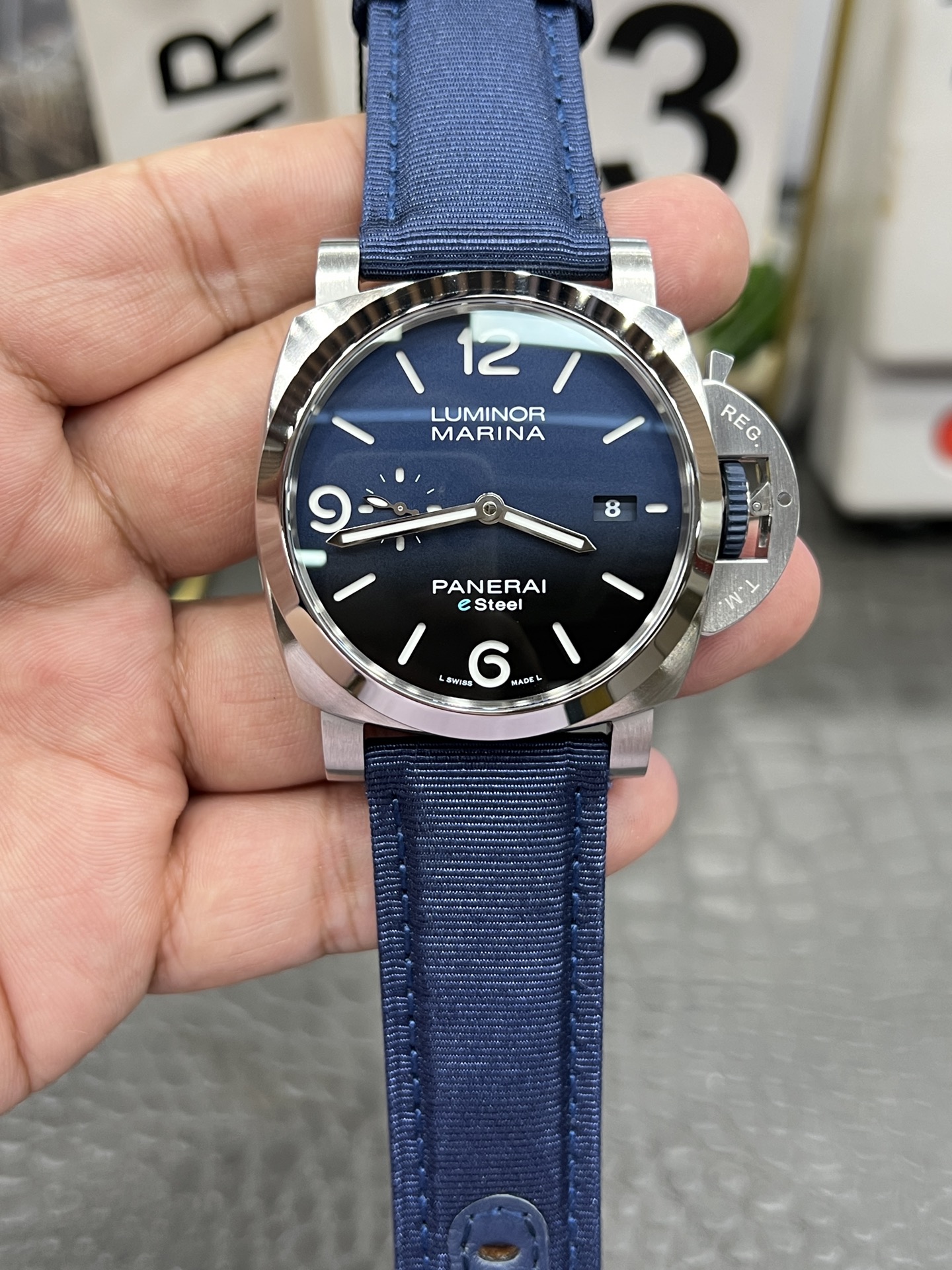 파네라이 PAM1157 44mm 블루 다이얼 자동 VS 공장 레플리카 43762