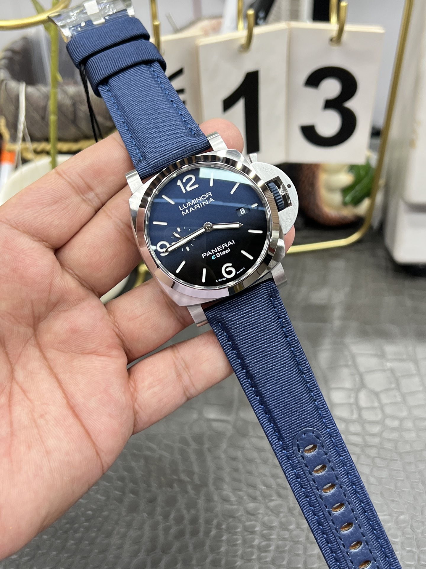 파네라이 PAM1157 블루 다이얼 자동 VS 공장 레플리카 43762 Panerai 이미지 9