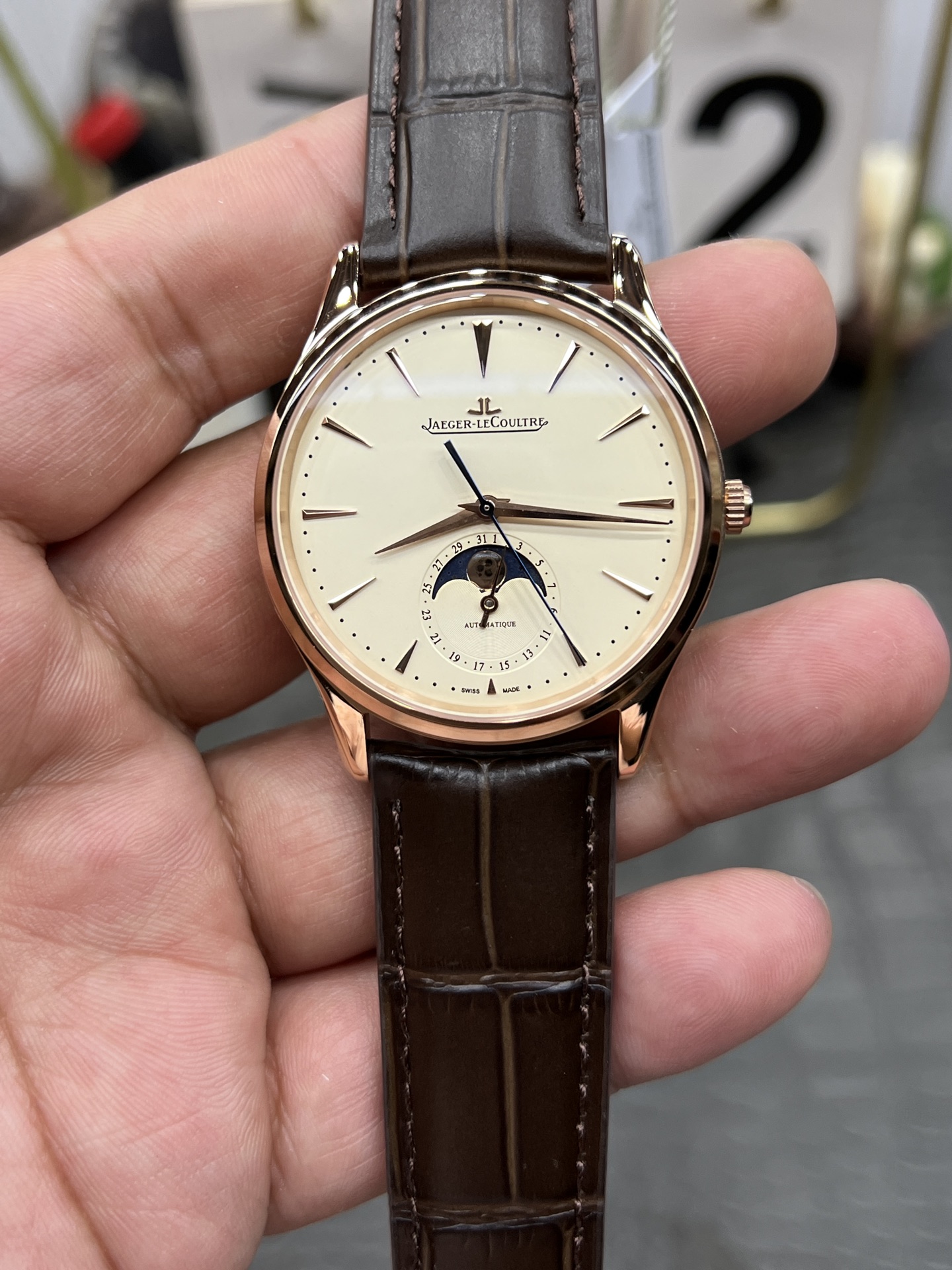 예거 르쿨트르 마스터 문페이즈 39mm 로즈골드 자동 925 APS 공장 레플리카 42960