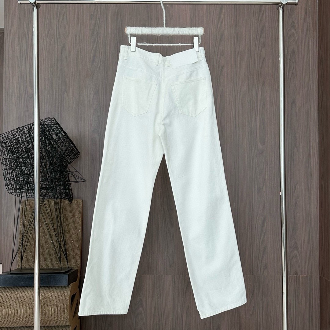 原版开版出售原版MM6太阳印花白色拼接牛仔裤舒适有型大货已出SML