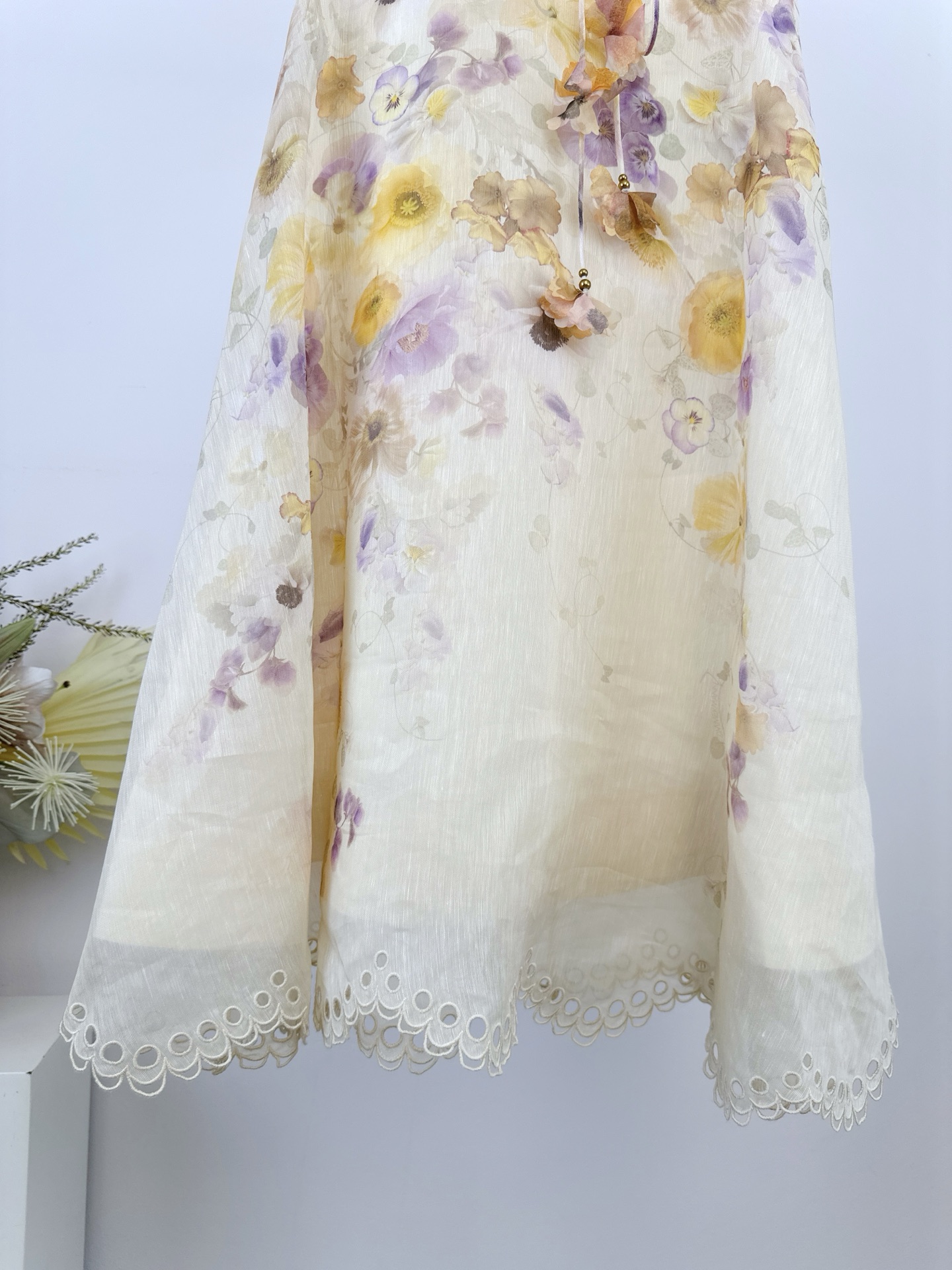 Zimmermann Memento Embroidered Floral Midi Skirt - Silk Linen Blend 8 a1760518264462 4355