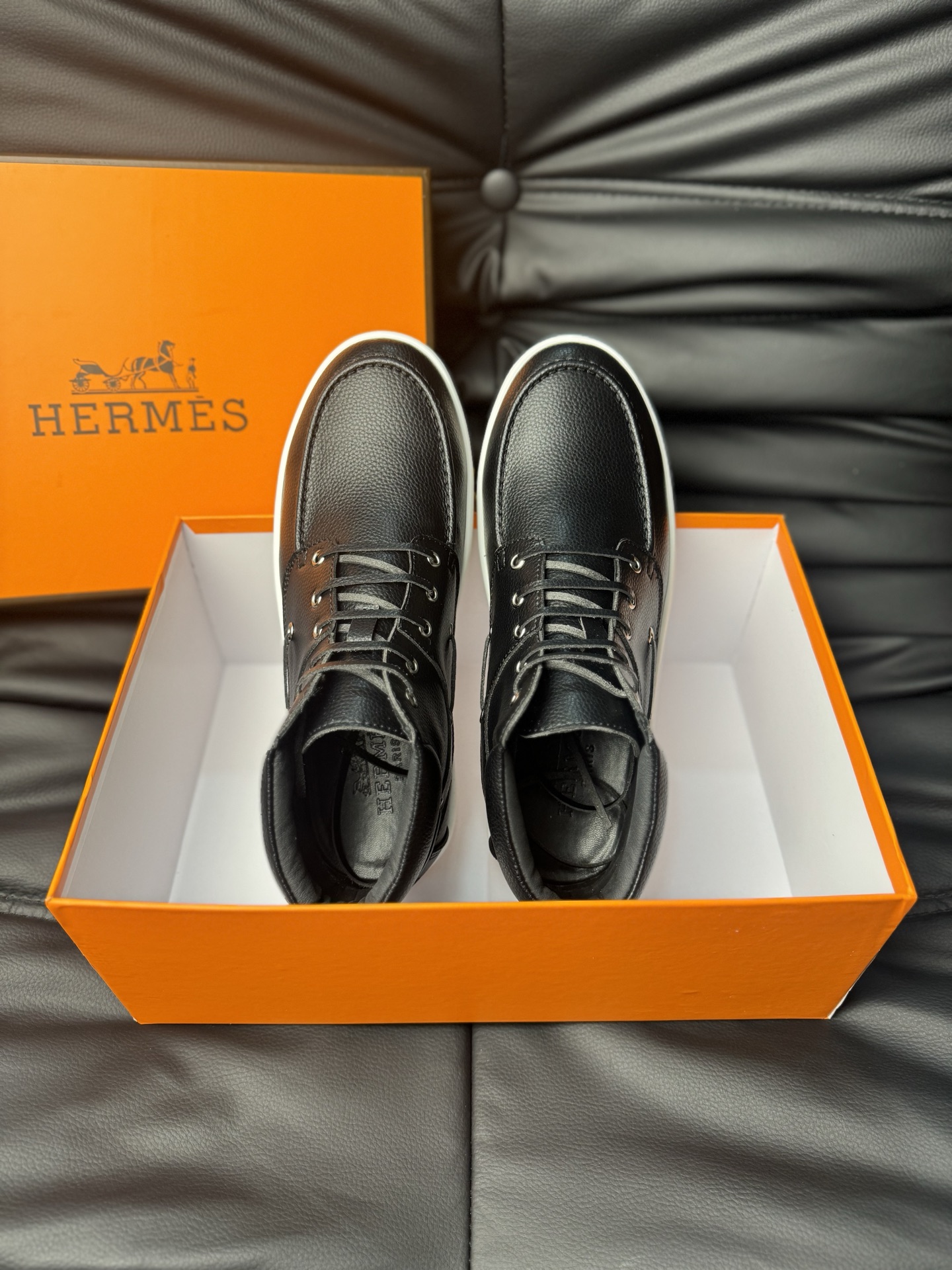 Hermès Haute Couture Classic Luxury Leather Shoe Loafer Shoes Ref 4