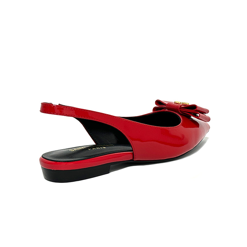 , "Saint Laurent Saint Laurent" YSL popping plana pequeña puntera en punta zapatos individuales. ¡Su