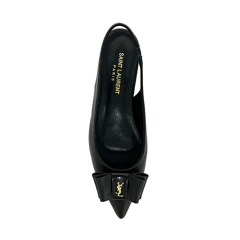 , "Saint Laurent Saint Laurent" YSL popping plana pequeña puntera en punta zapatos individuales. ¡Su
