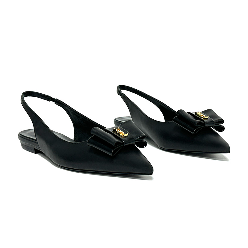 , "Saint Laurent Saint Laurent" YSL popping plana pequeña puntera en punta zapatos individuales. ¡Su