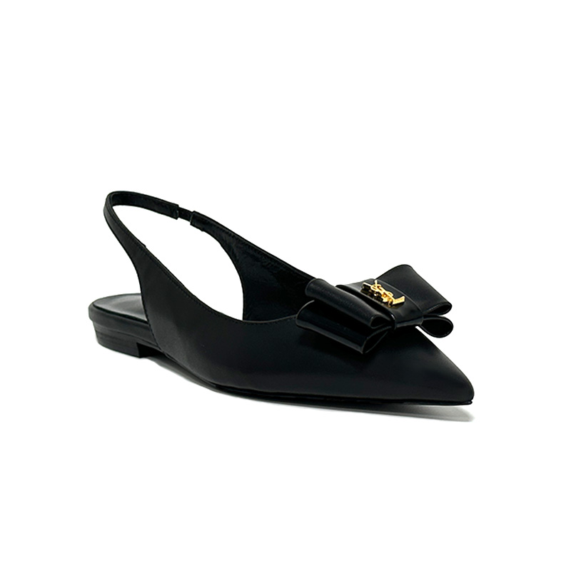 , "Saint Laurent Saint Laurent" YSL popping plana pequeña puntera en punta zapatos individuales. ¡Su
