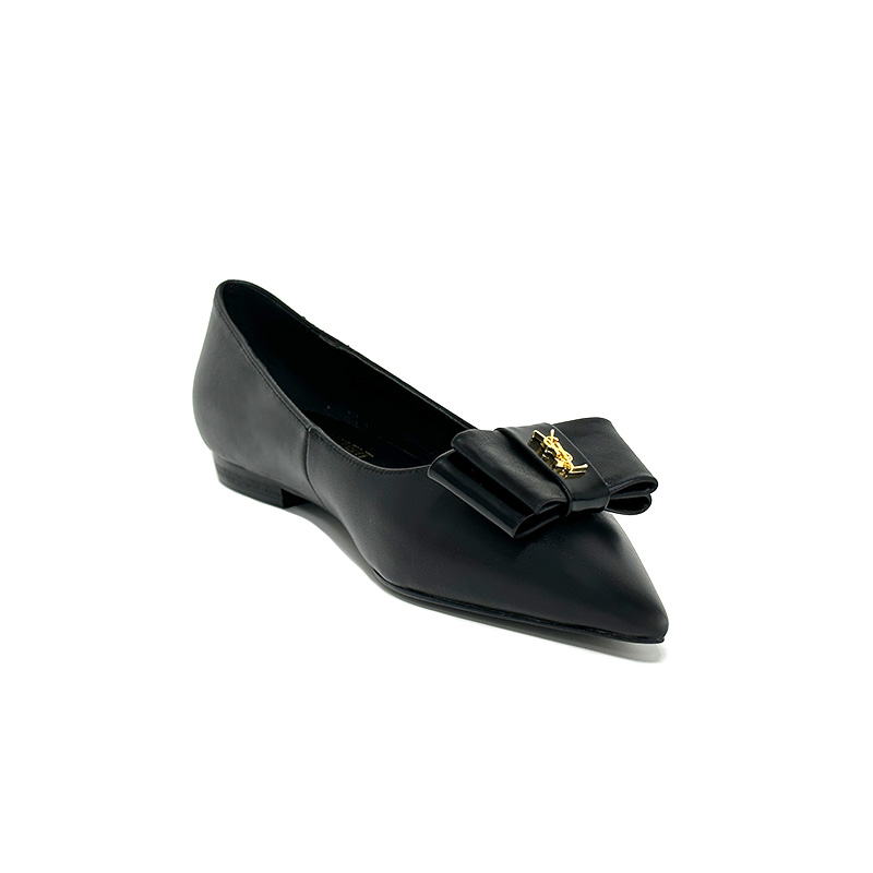 , "Saint Laurent Saint Laurent" YSL popping plana pequeña puntera en punta zapatos individuales. ¡Su