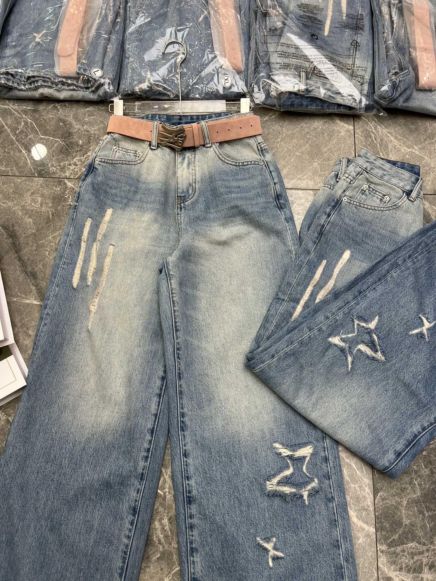 p495 high-quality women’s suit, packaged scissors hand, spring-sprinkled single jeans 26-30 - 图片 3