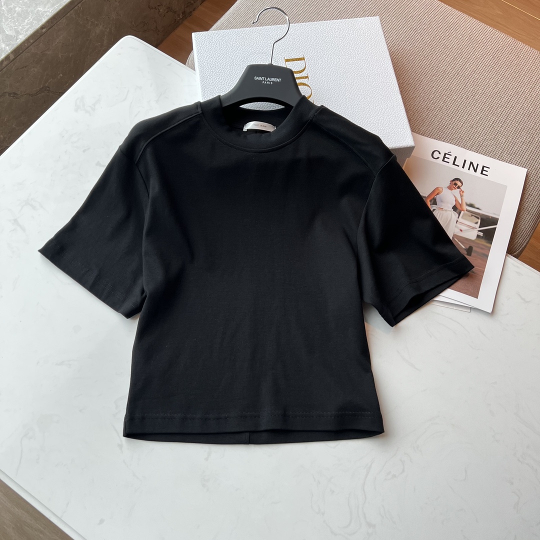 The Row Vêtements T-Shirt Noir Gris Blanc Coton Série printemps Manches courtes smlxl240105