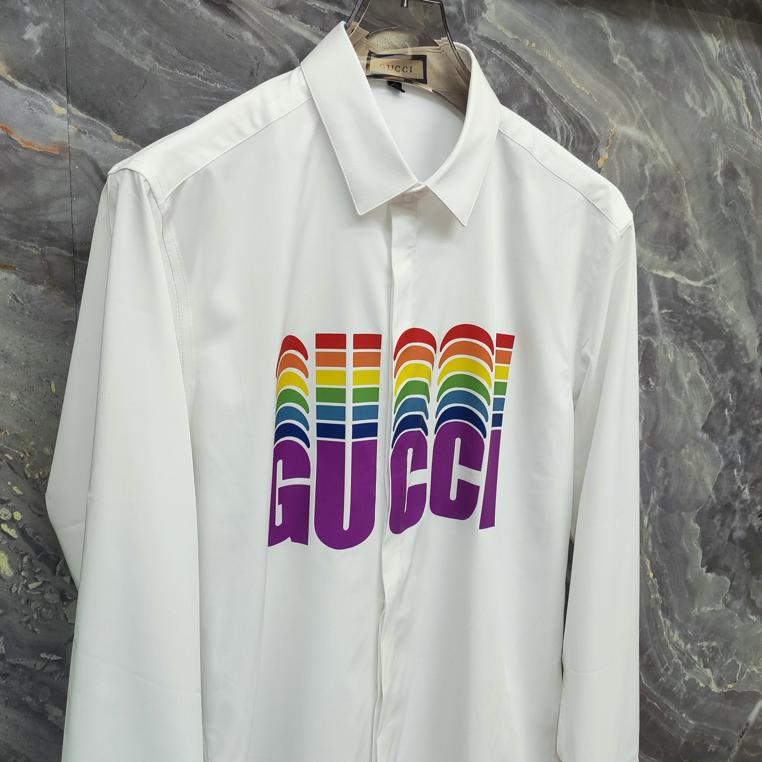   古奇 GUCCI  2025ss新款长袖 衬衫 衬衣，高端版本！专柜定制面料 透气舒适度高，细节无可