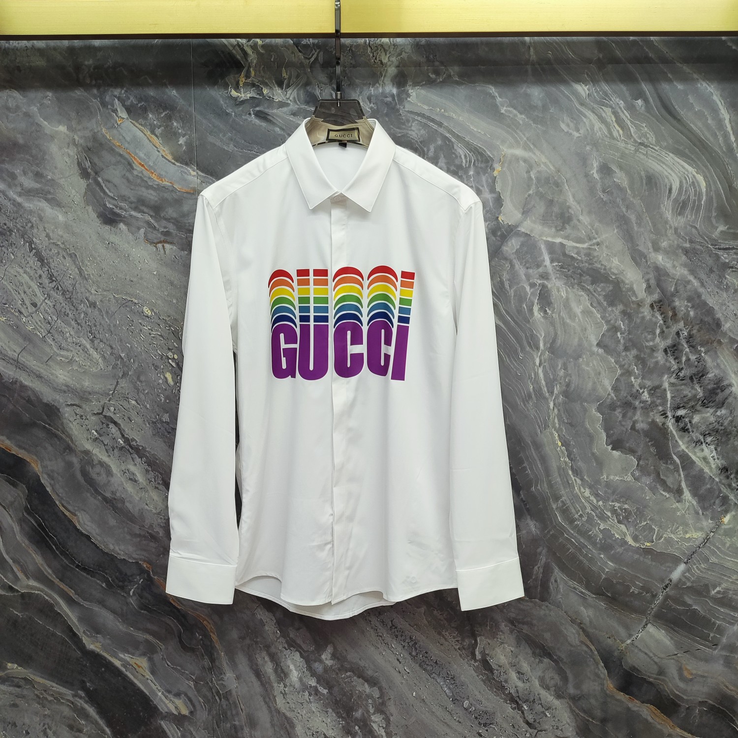   古奇 GUCCI  2025ss新款长袖 衬衫 衬衣，高端版本！专柜定制面料 透气舒适度高，细节无可