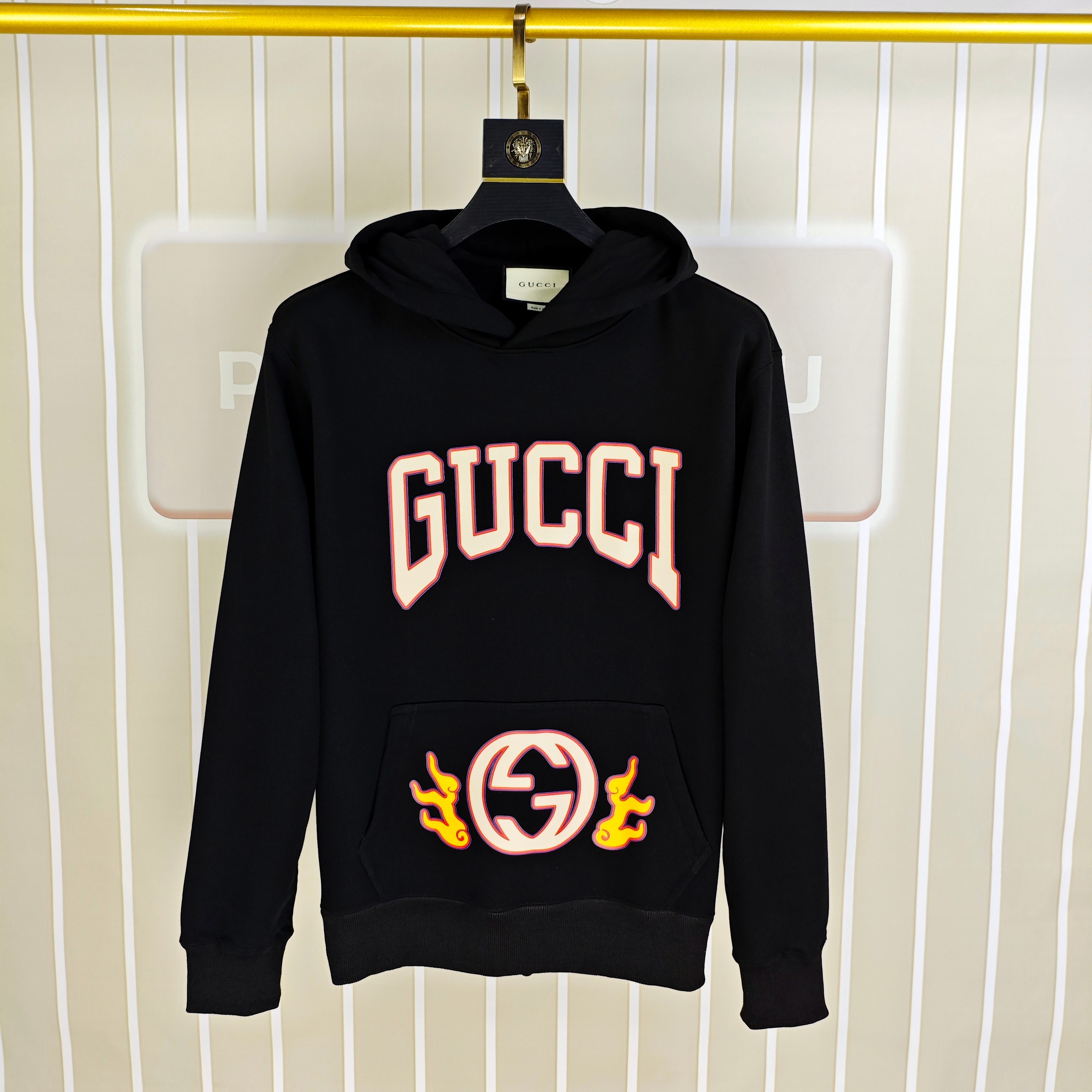 G*cci 古齐秋冬新款原单男士加绒加厚连帽卫衣 官网款 时尚百搭爆款⚠️OS宽松偏大版型⚠️✨✨狠货 