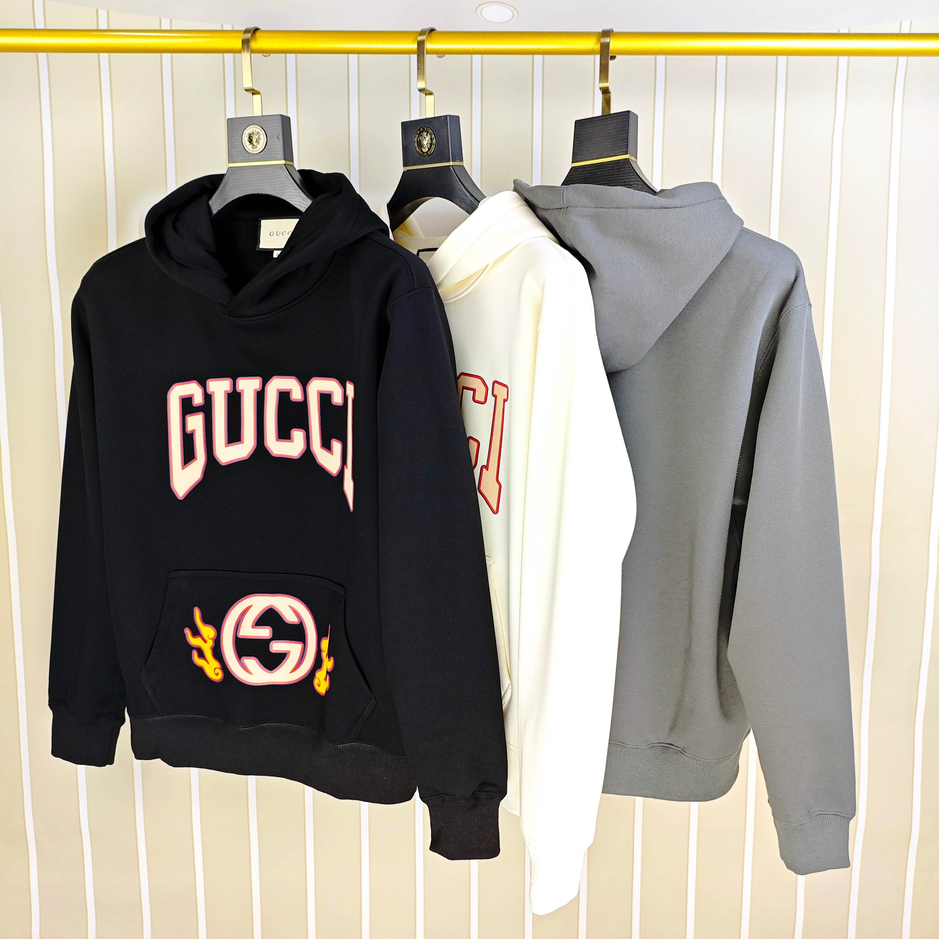 G*cci 古齐秋冬新款原单男士加绒加厚连帽卫衣 官网款 时尚百搭爆款⚠️OS宽松偏大版型⚠️✨✨狠货 