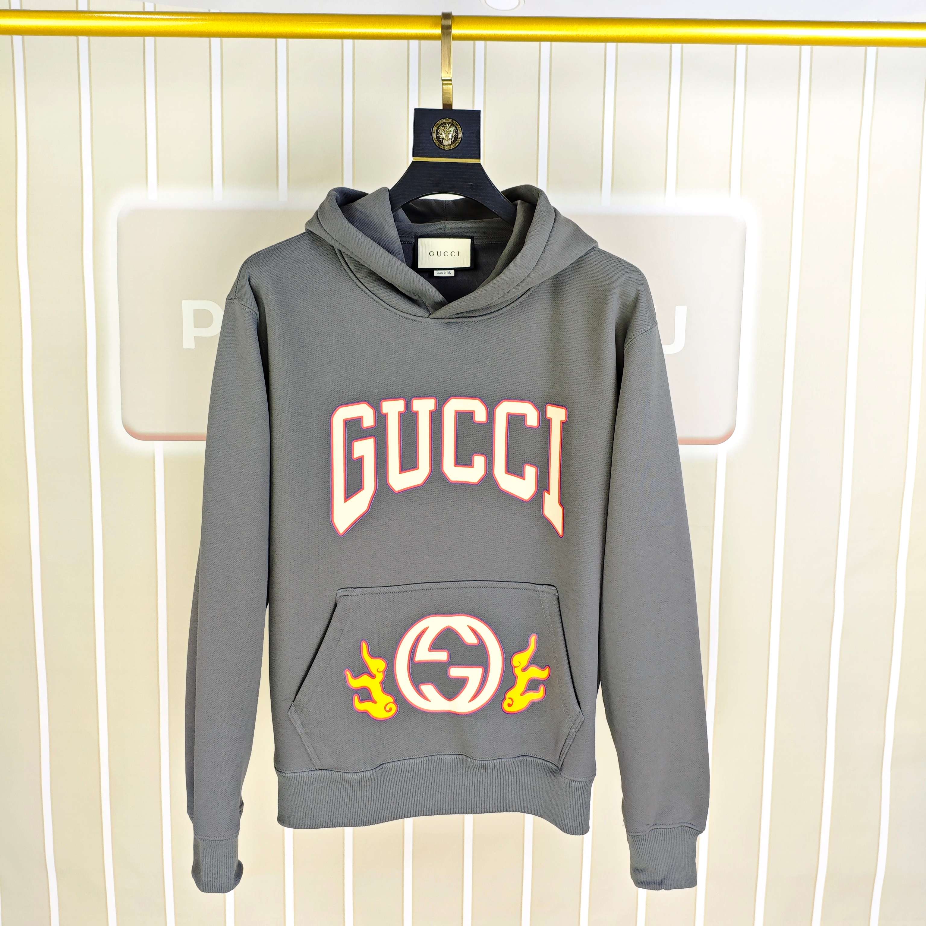 G*cci 古齐秋冬新款原单男士加绒加厚连帽卫衣 官网款 时尚百搭爆款⚠️OS宽松偏大版型⚠️✨✨狠货 