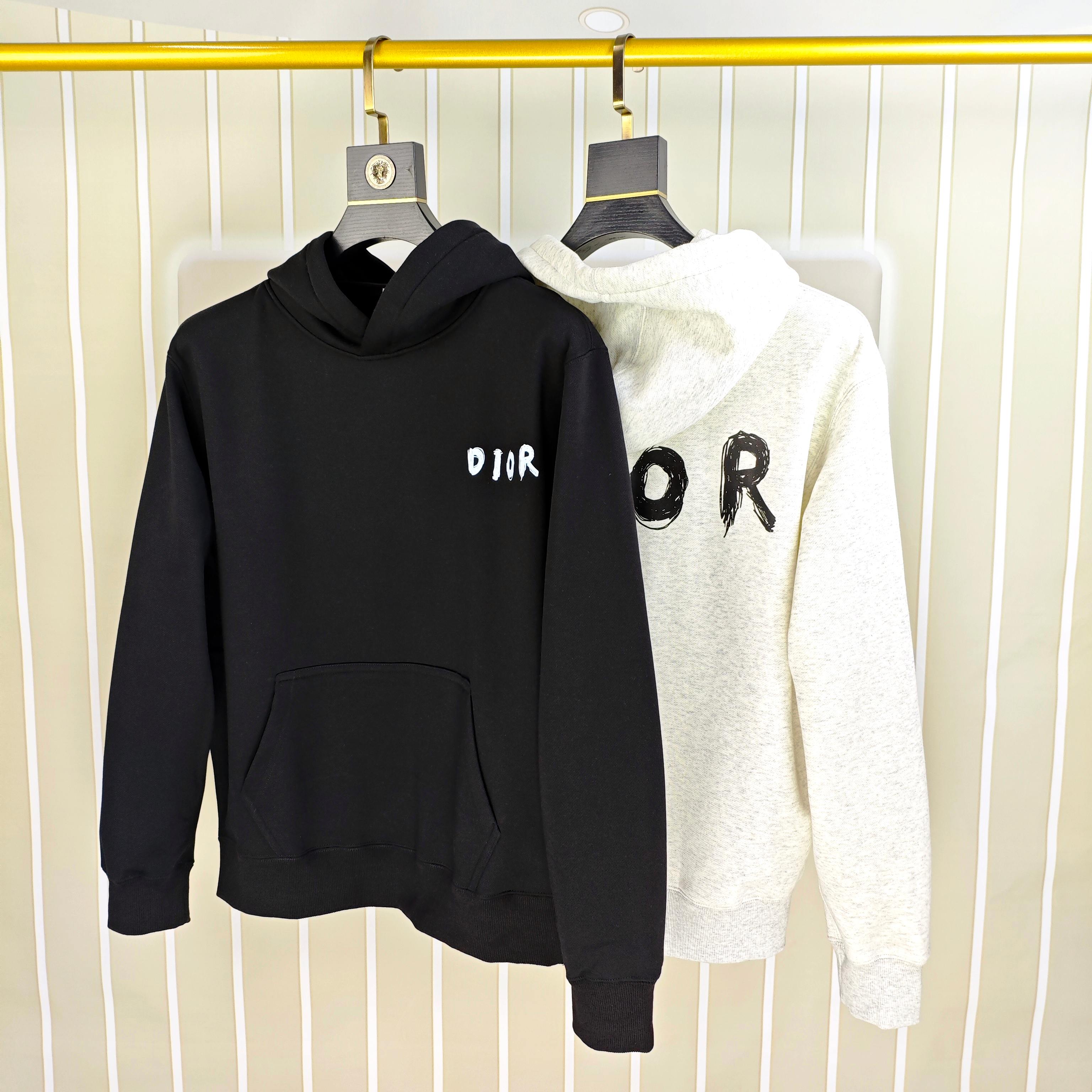 D*or 迪奥秋冬新款原单男士加绒加厚连帽卫衣 官网款 时尚百搭爆款⚠️OS宽松偏大版型⚠️✨✨狠货 高