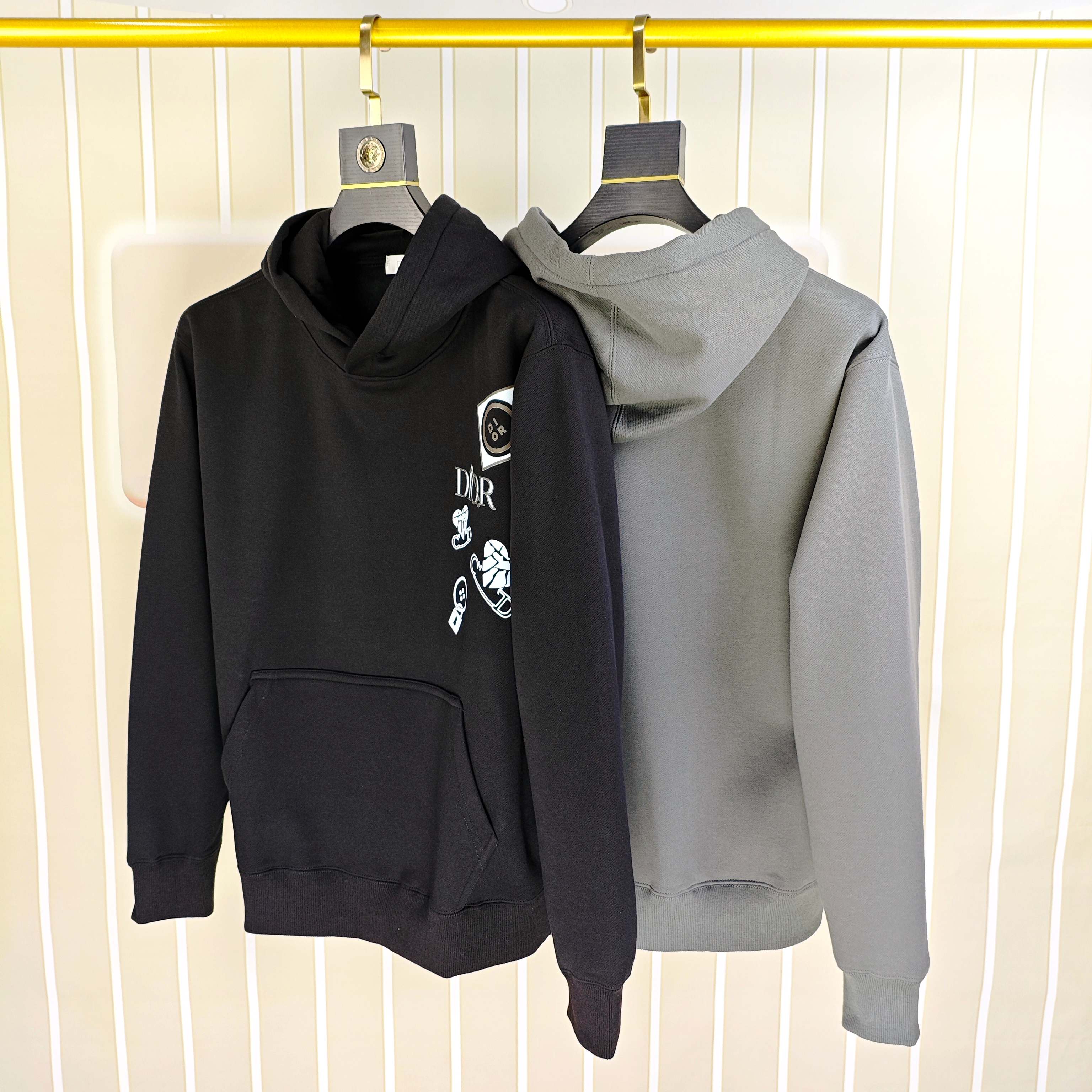D*or 迪奥秋冬新款原单男士加绒加厚连帽卫衣 官网款 时尚百搭爆款⚠️OS宽松偏大版型⚠️✨✨狠货 高