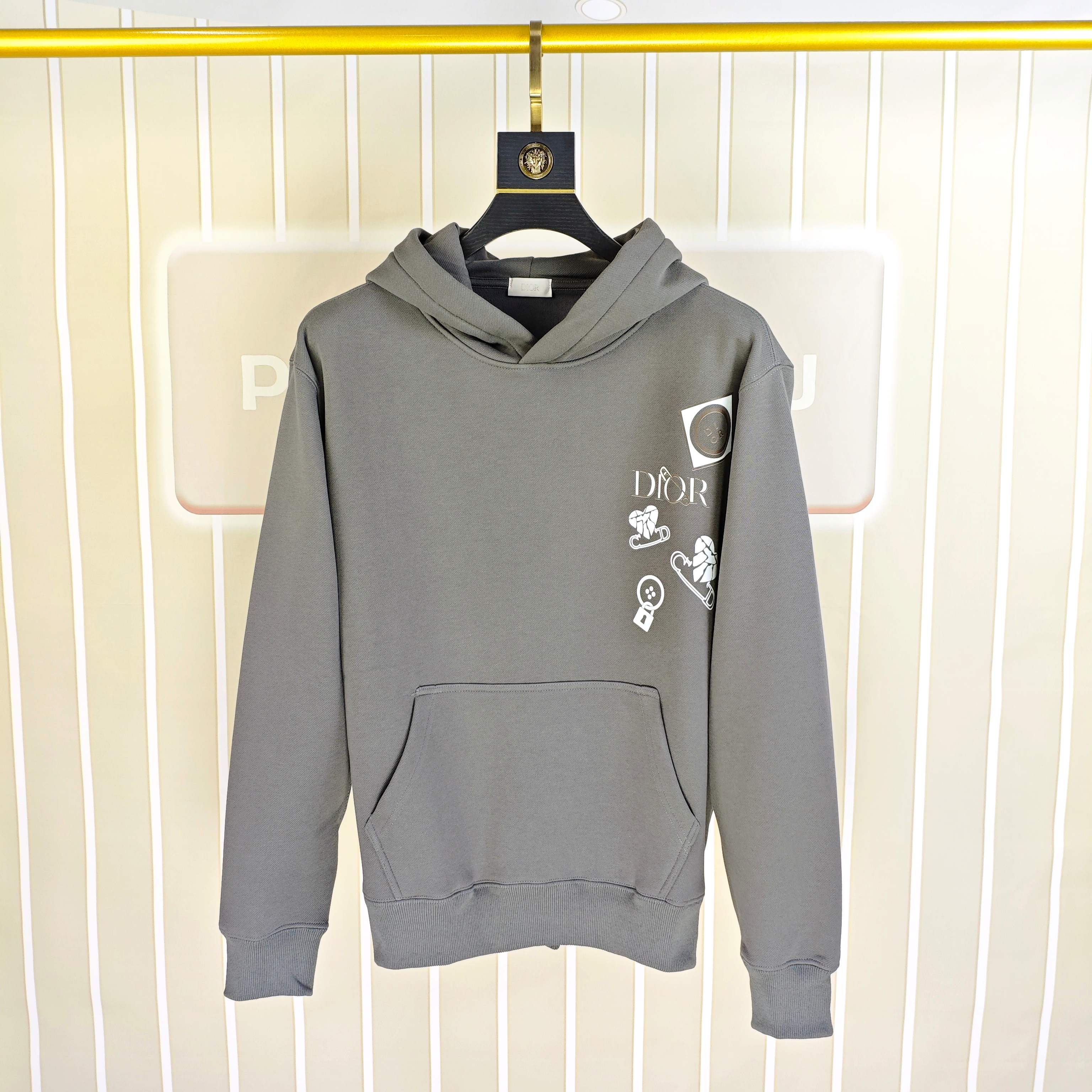 D*or 迪奥秋冬新款原单男士加绒加厚连帽卫衣 官网款 时尚百搭爆款⚠️OS宽松偏大版型⚠️✨✨狠货 高