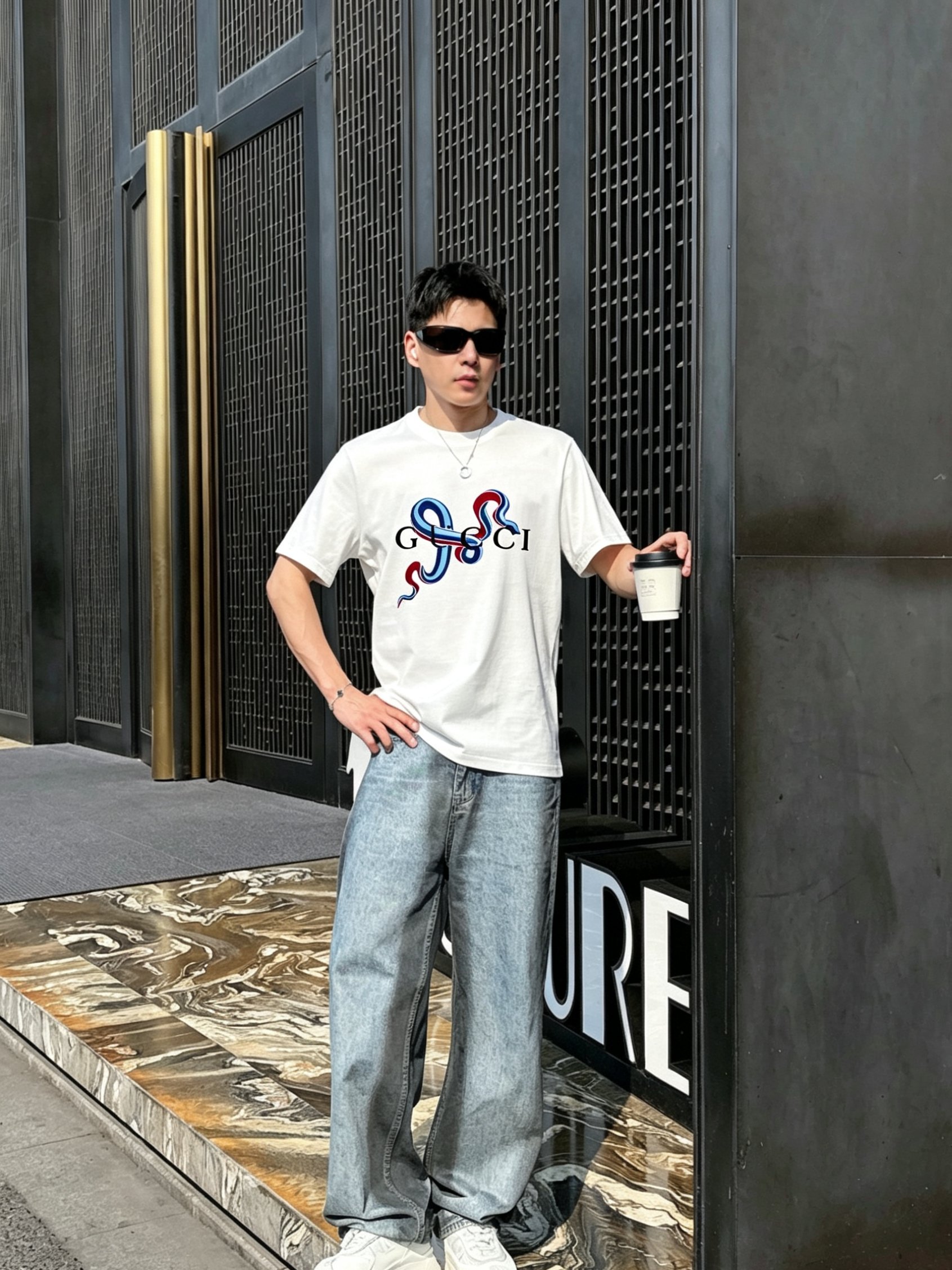 G*cci 古奇 2026原单男士圆领短袖T恤 独家专供春夏新款 专柜同步售卖 高端品质 高版本 OS版