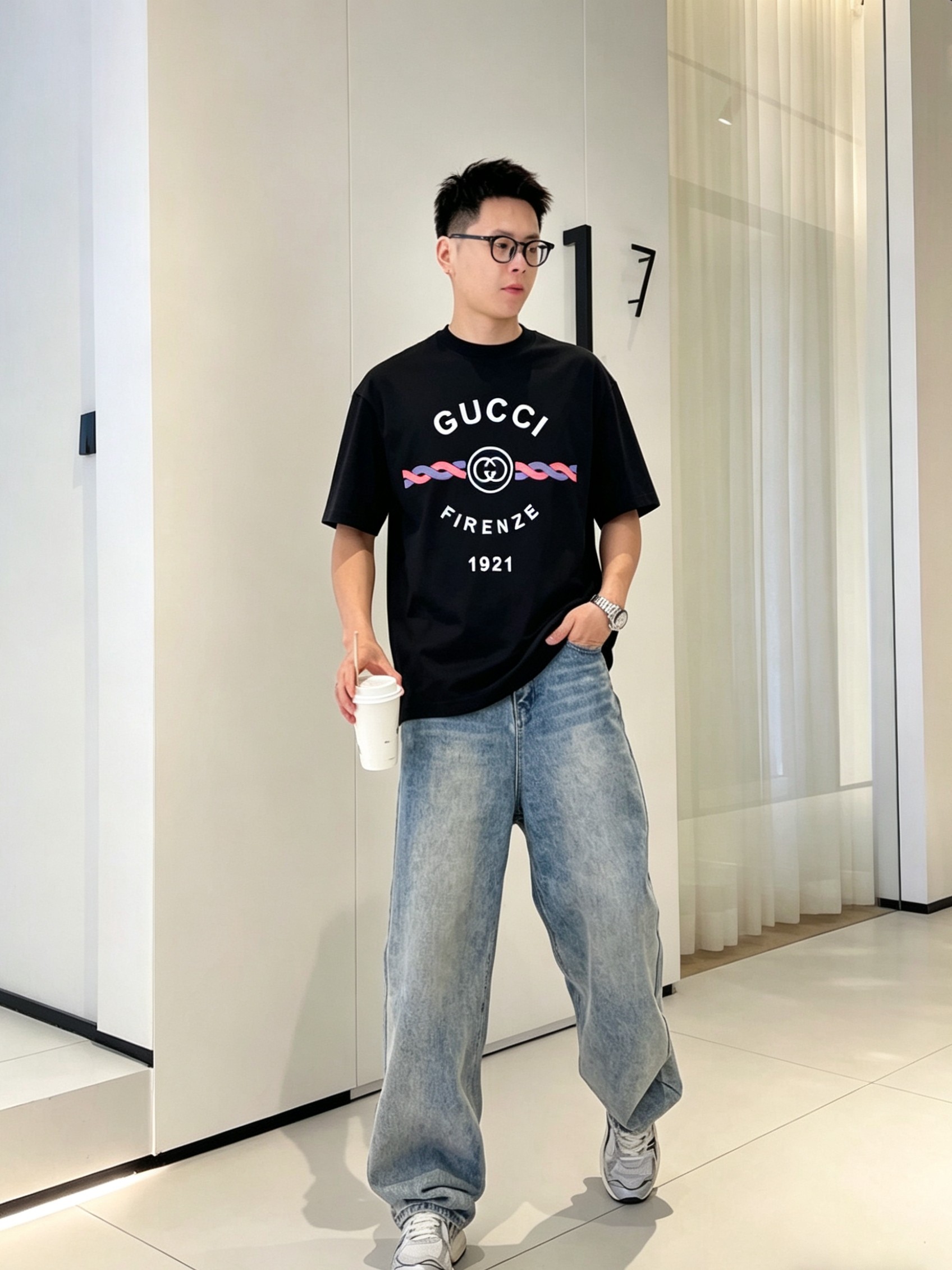 G*cci 古奇 2026原单男士圆领短袖T恤 独家专供春夏新款 专柜同步售卖 高端品质 高版本 OS版