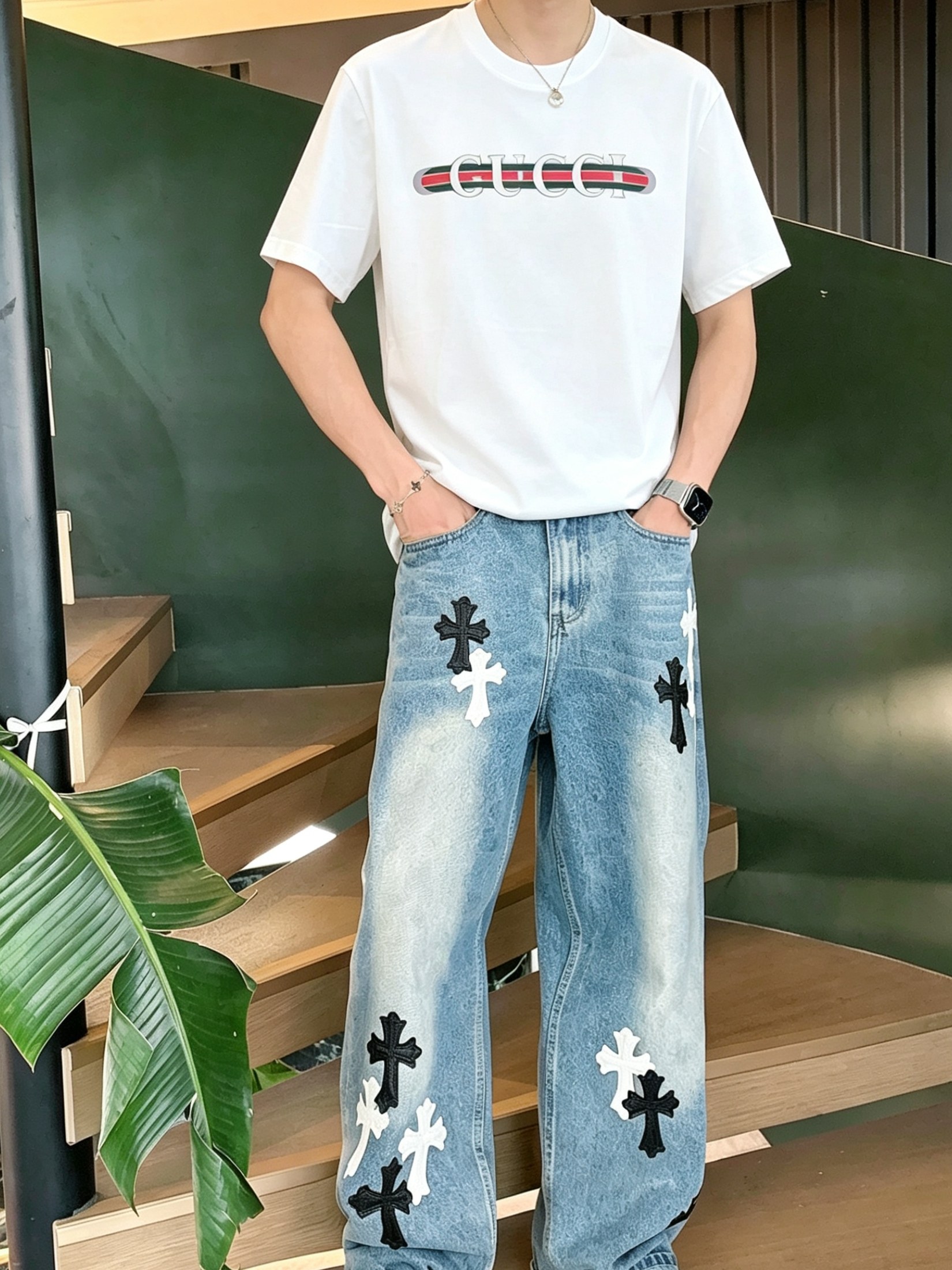 G*cci 古齐2026春夏新款原单男士圆领短袖T恤 🔥专柜同步售卖 ✨✨高端品质 高版本 OS版型阔版