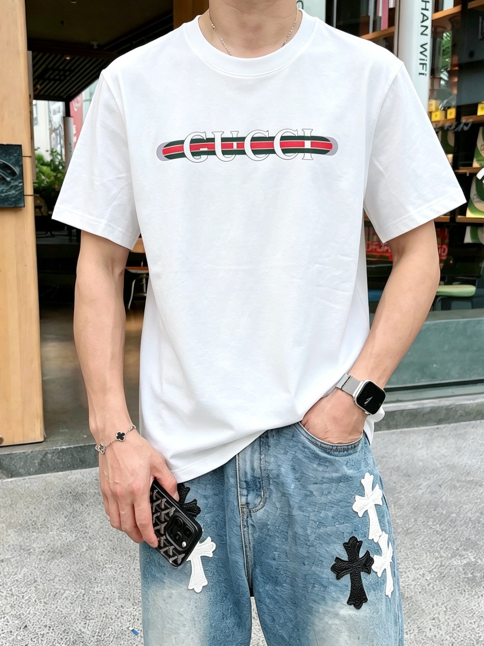 G*cci 古齐2026春夏新款原单男士圆领短袖T恤 🔥专柜同步售卖 ✨✨高端品质 高版本 OS版型阔版