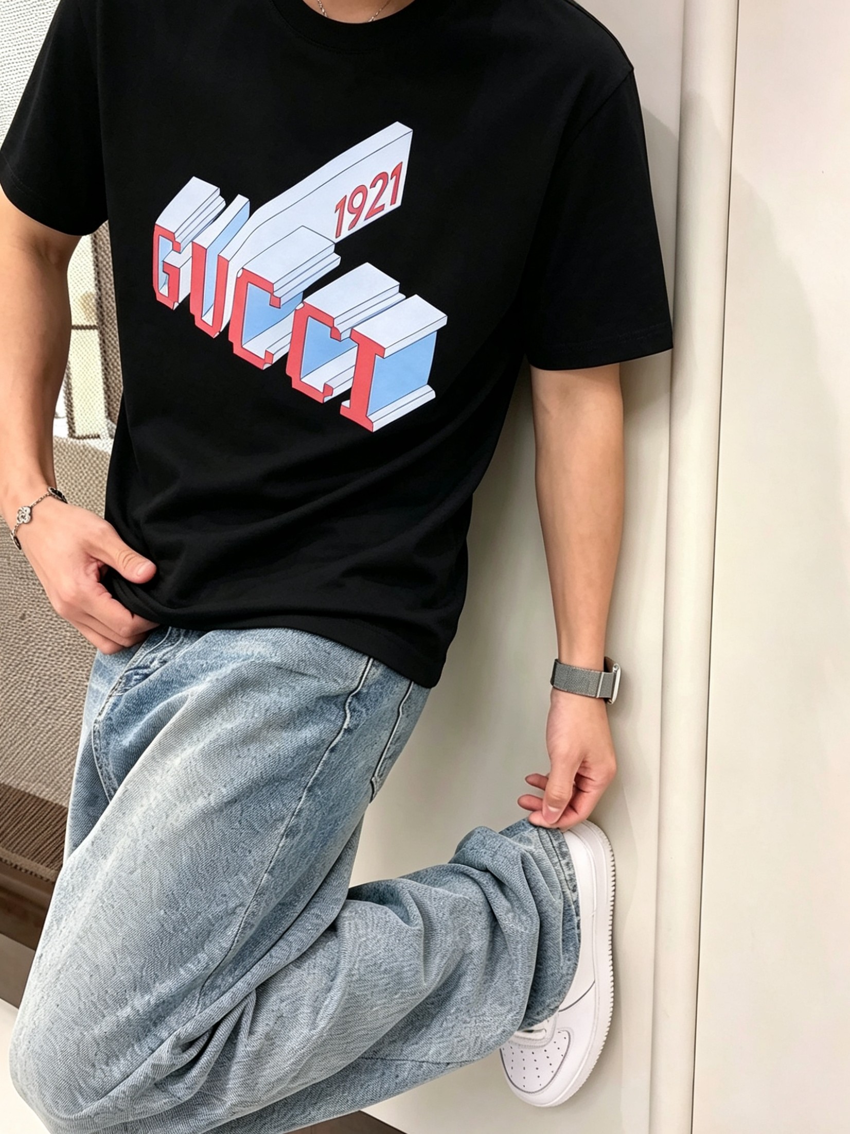 G*cci 古齐2026春夏新款原单男士圆领短袖T恤 🔥专柜同步售卖 ✨✨高端品质 高版本 OS版型阔版