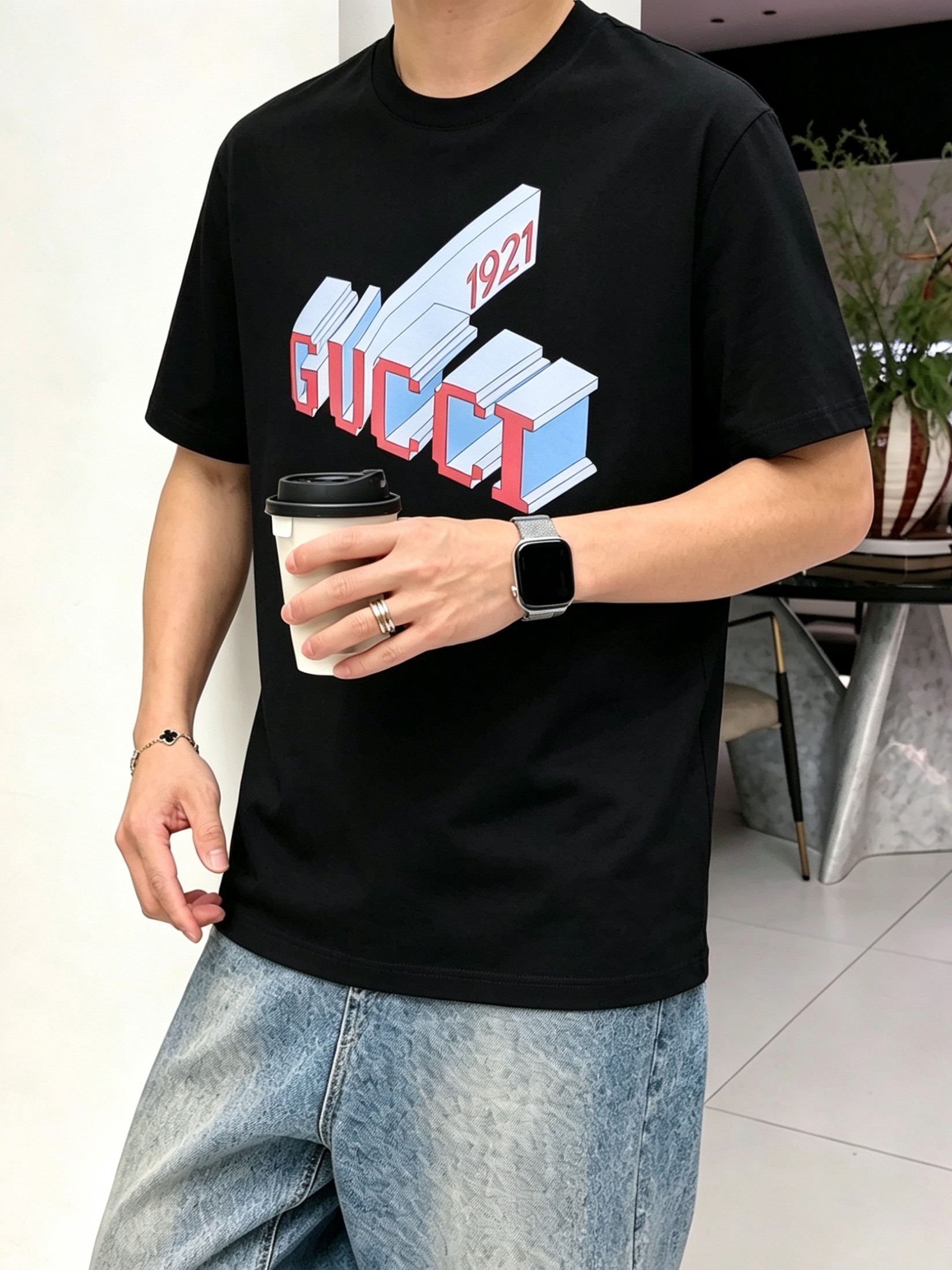 G*cci 古齐2026春夏新款原单男士圆领短袖T恤 🔥专柜同步售卖 ✨✨高端品质 高版本 OS版型阔版