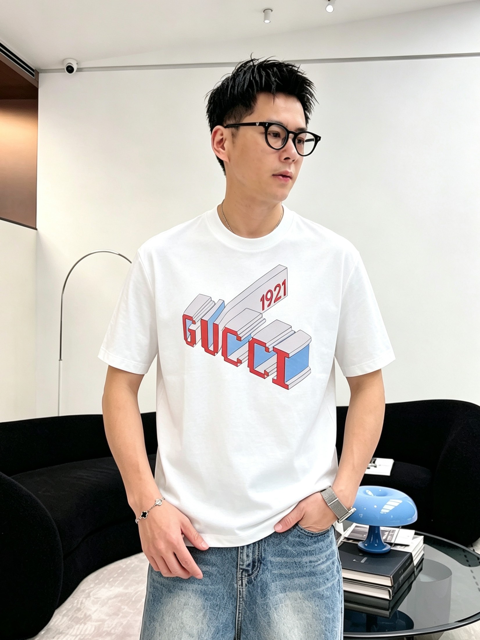 G*cci 古齐2026春夏新款原单男士圆领短袖T恤 🔥专柜同步售卖 ✨✨高端品质 高版本 OS版型阔版