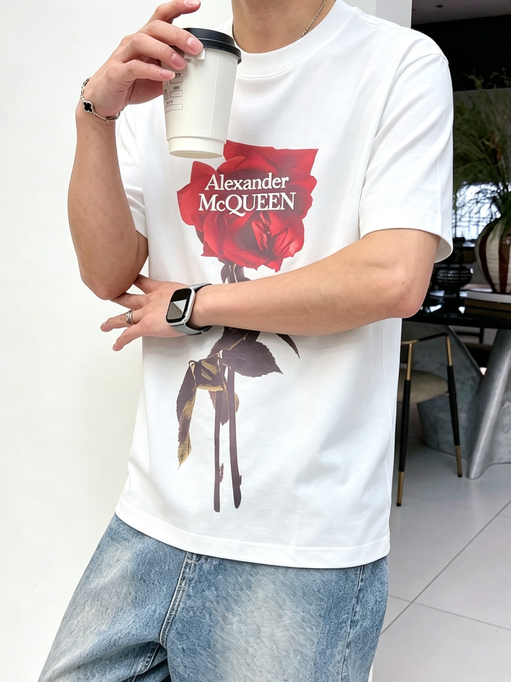 McQ*een 麦昆2026春夏新款原单男士圆领短袖T恤 专柜同步售卖 ✨✨高端品质 高版本 OS版型阔