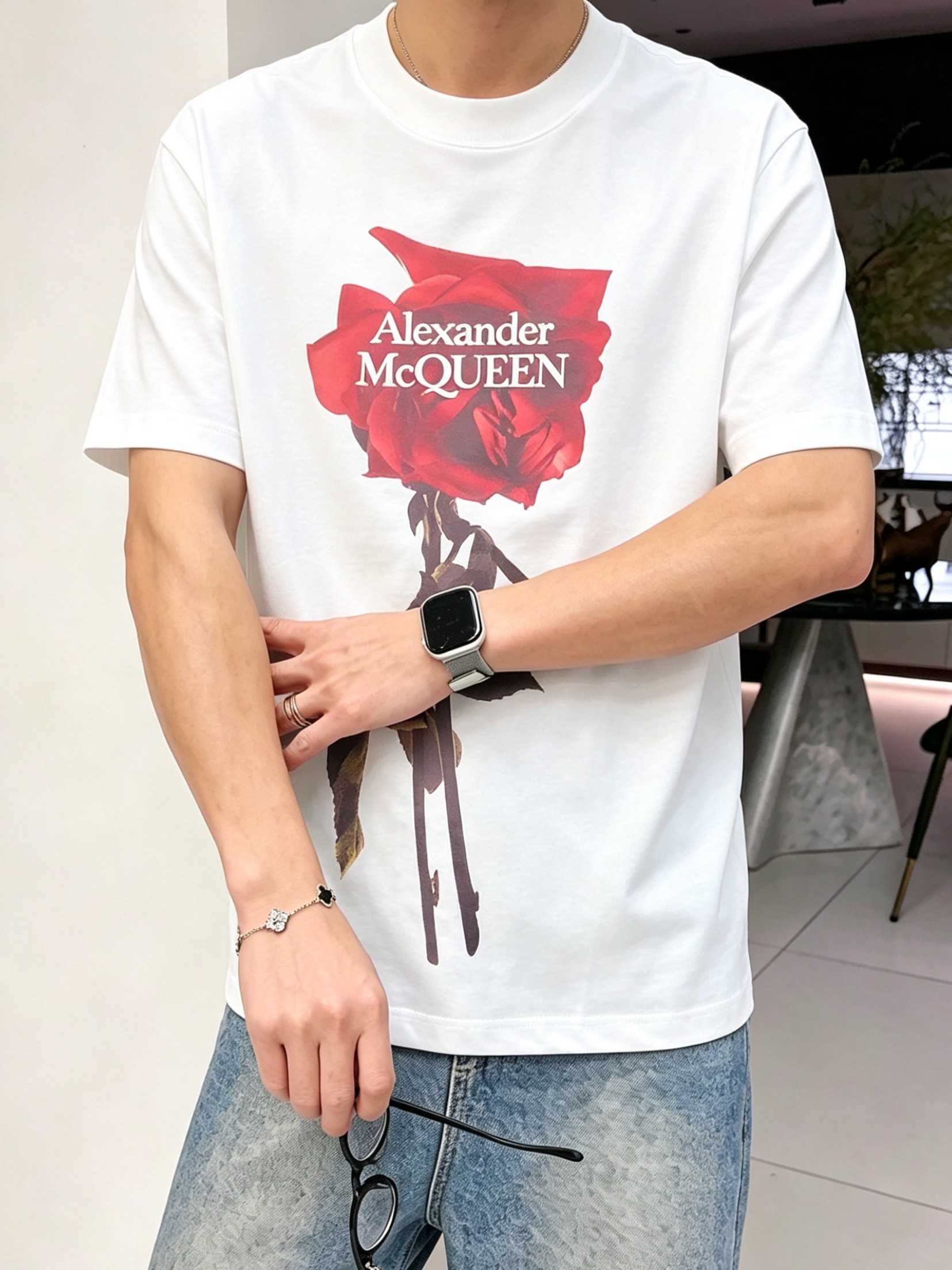 McQ*een 麦昆2026春夏新款原单男士圆领短袖T恤 专柜同步售卖 ✨✨高端品质 高版本 OS版型阔
