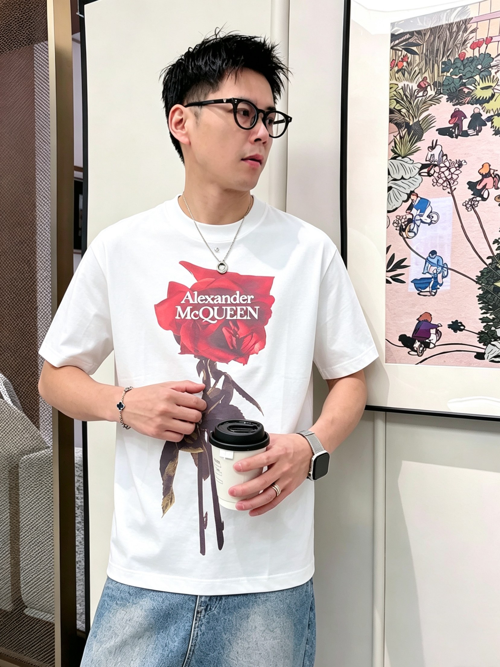 McQ*een 麦昆2026春夏新款原单男士圆领短袖T恤 专柜同步售卖 ✨✨高端品质 高版本 OS版型阔