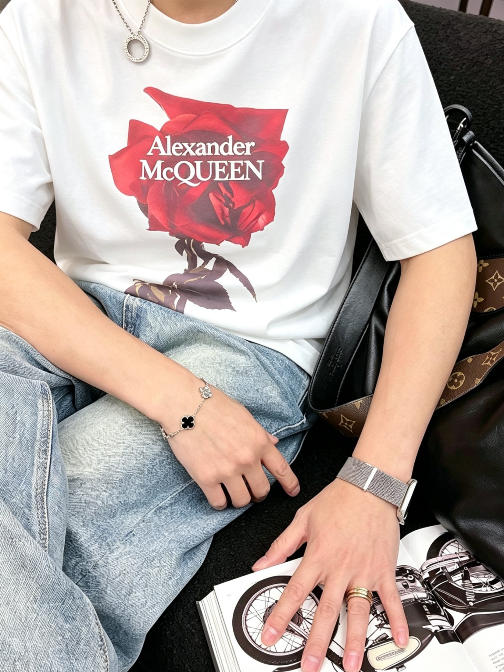McQ*een 麦昆2026春夏新款原单男士圆领短袖T恤 专柜同步售卖 ✨✨高端品质 高版本 OS版型阔