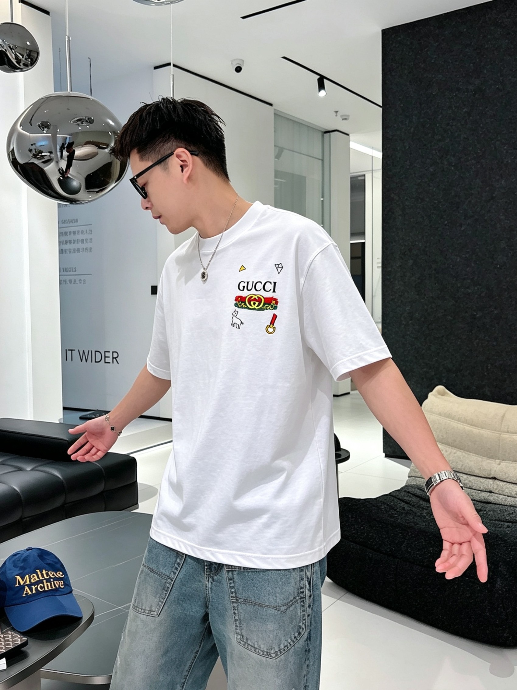 G*cci 古奇 2026原单男士圆领短袖T恤 独家专供春夏新款 专柜同步售卖 高端品质 高版本 OS版
