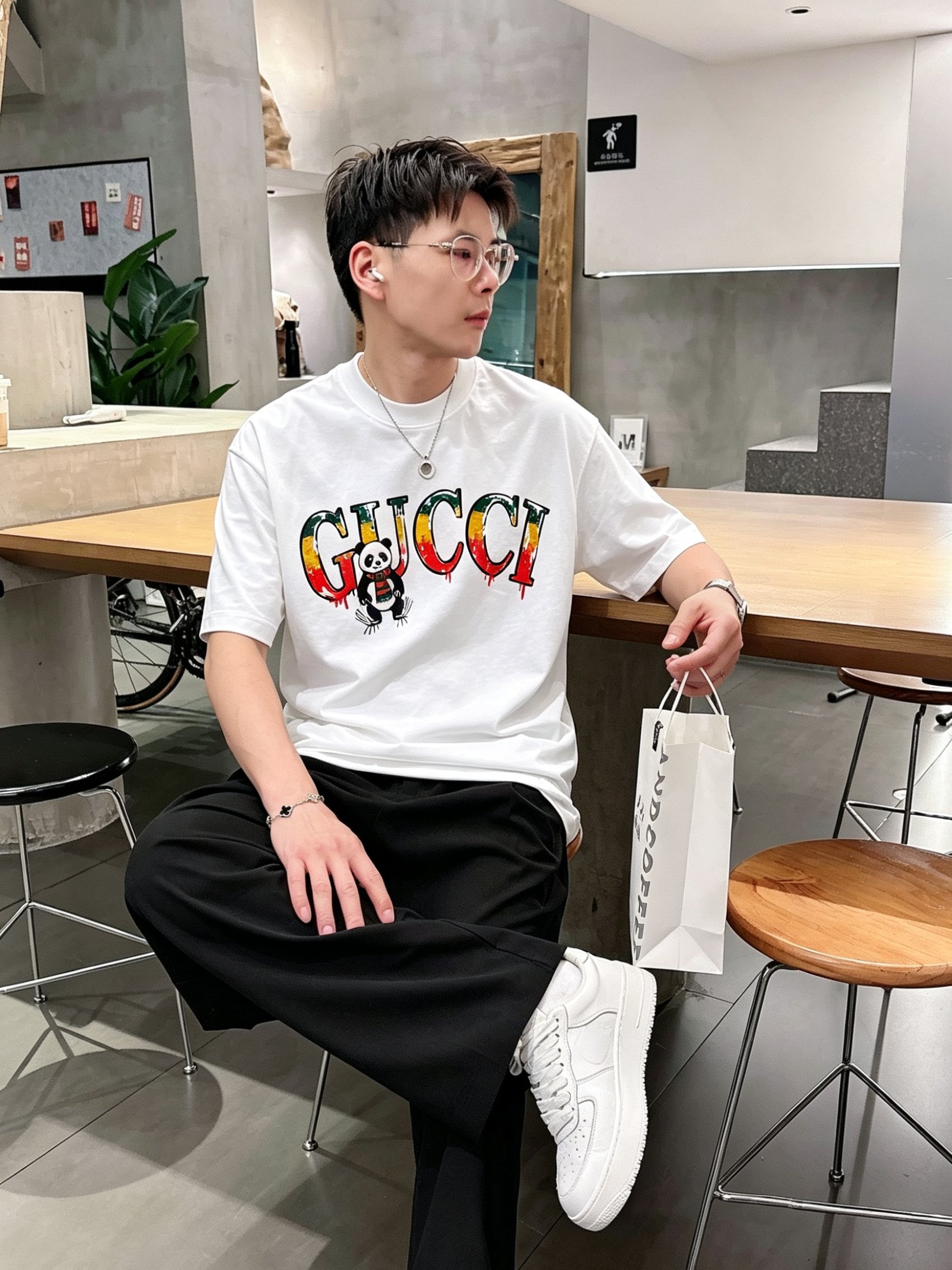 G*cci 古奇 2026原单男士圆领短袖T恤 独家专供春夏新款 专柜同步售卖 高端品质 高版本 OS版
