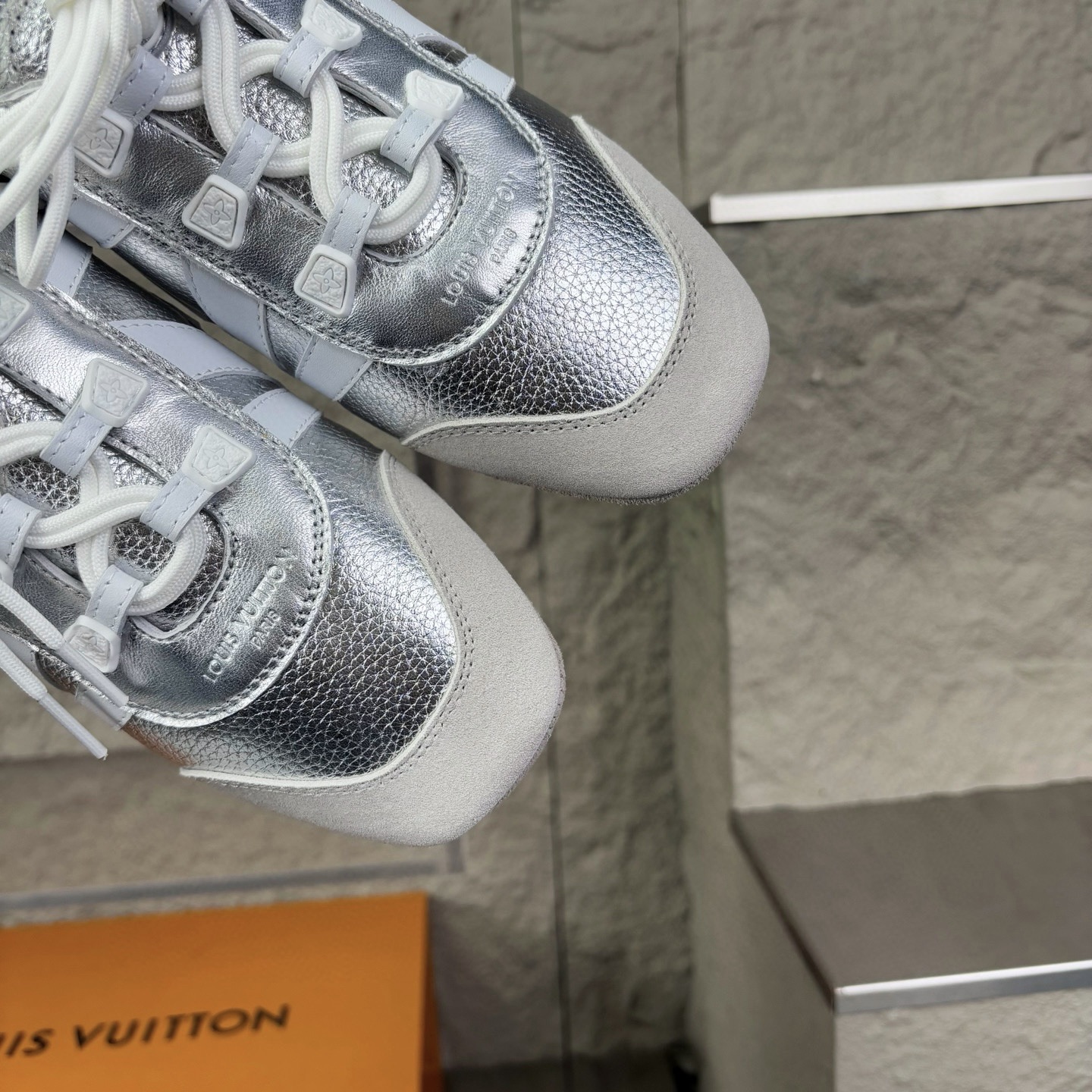 Louis Vuitton Sneakerina Silver Leather Low-Top Sneakers, Women's Size 35-41 7 i1747341470468 504 0 5