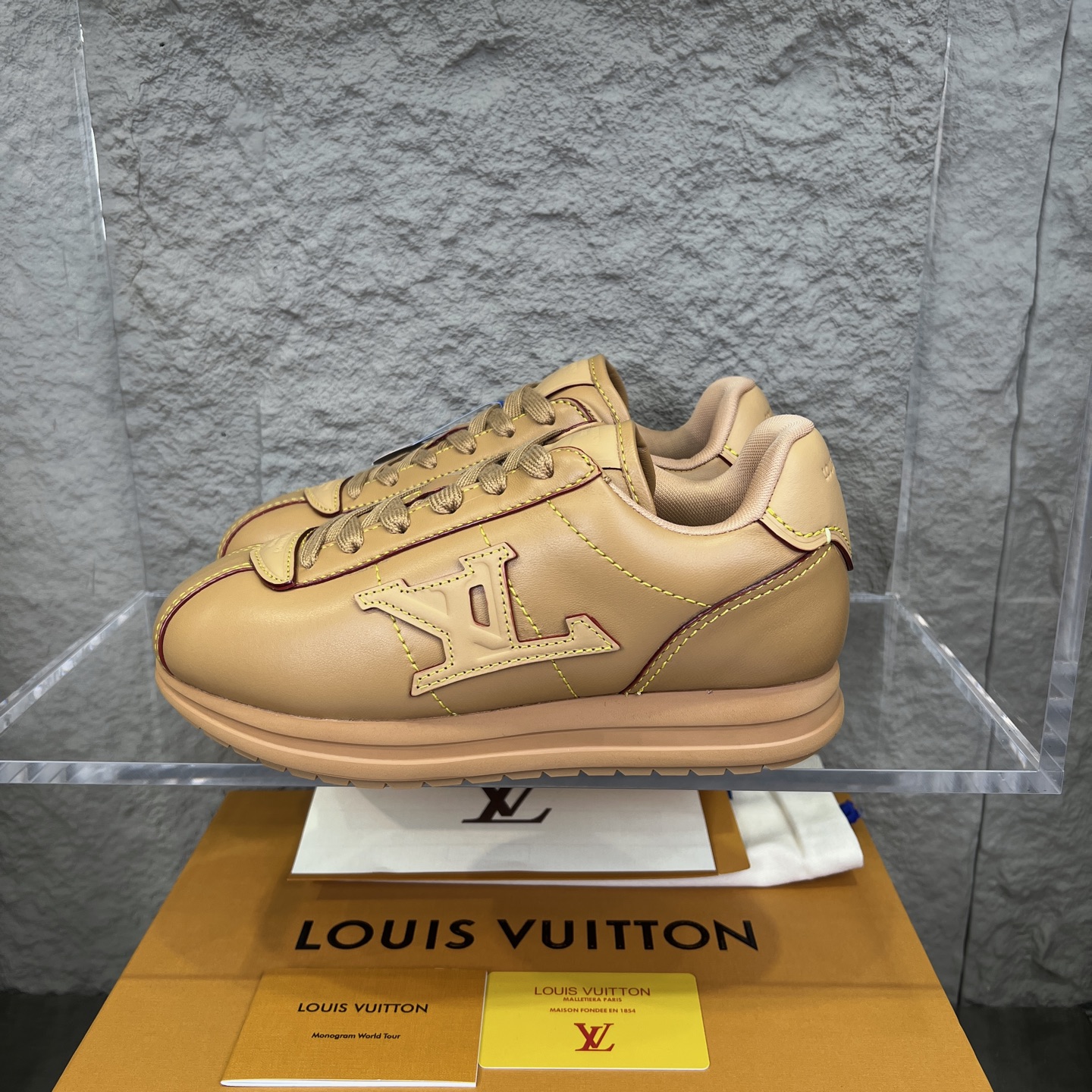 Louis Vuitton x Nigo Buttersoft Leather Sneakers - Tan, Low Top, Lace-Up 1 i1754947510190 2505 0 2