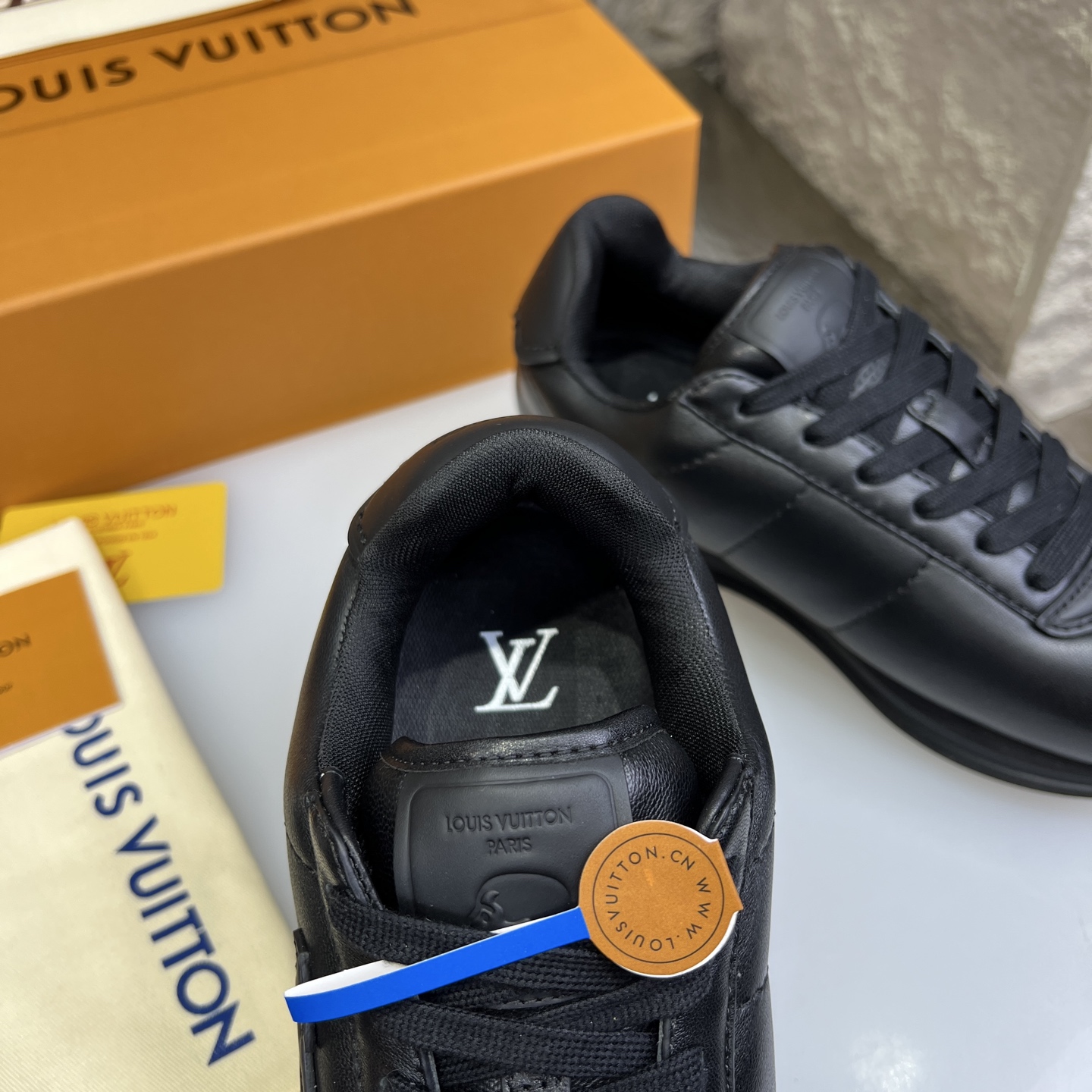 Louis Vuitton x Nigo Black Leather Sneakers Round Toe Lace-Up Low-Top 8 i1754947567456 8687 0 6