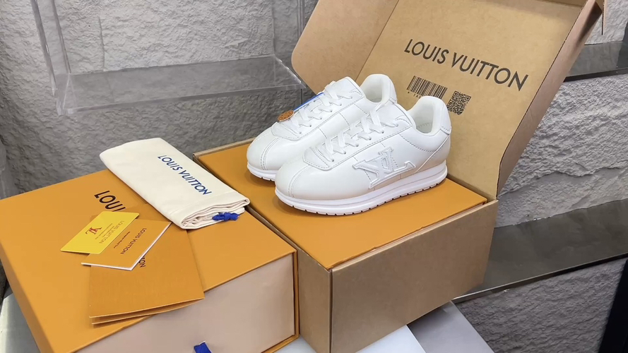 Louis Vuitton x Nigo White Leather Sneakers Casual Shoes