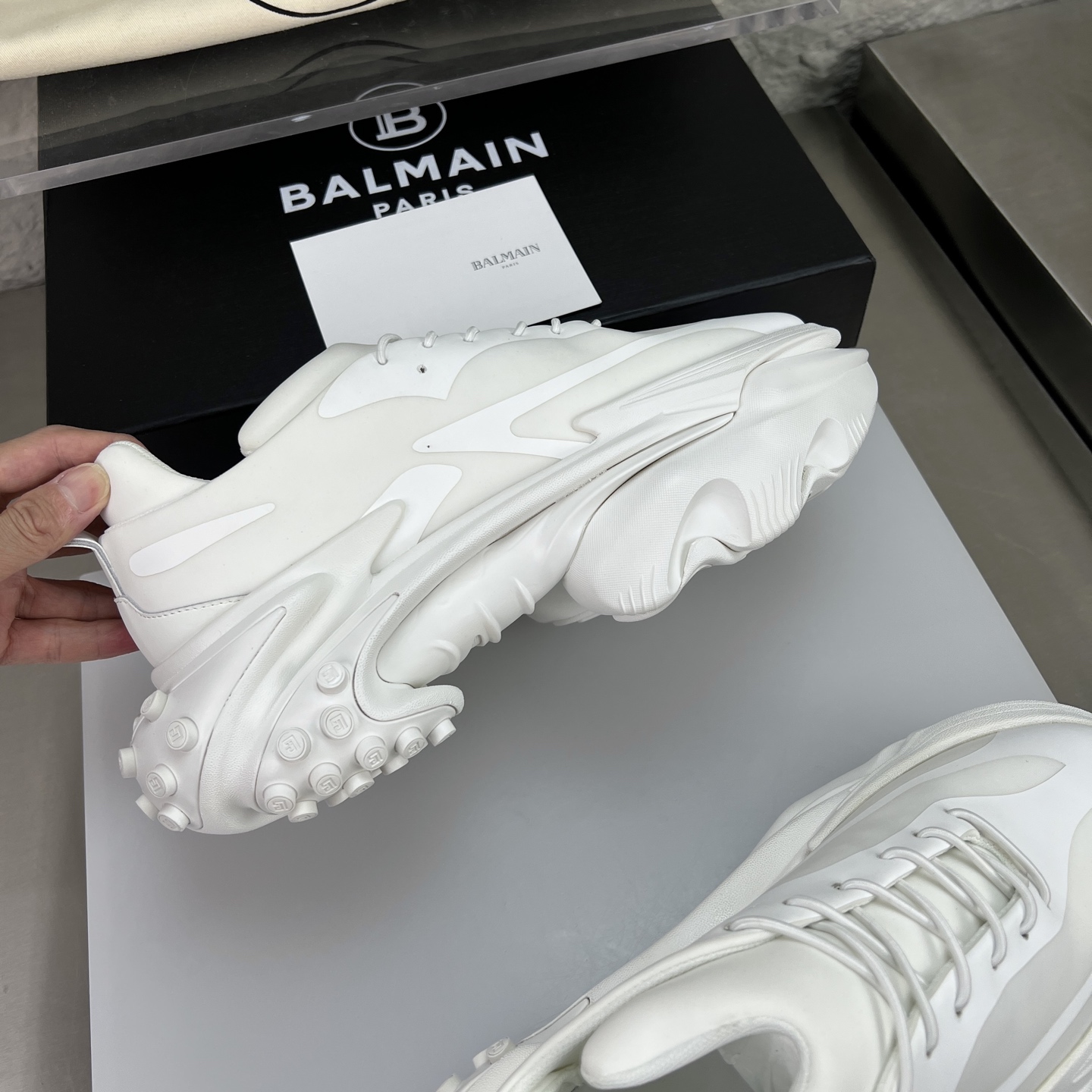 Balmain White B-Bold Chunky Sneakers - Size 35 to 46 6 i1756590147180 1995 0 3
