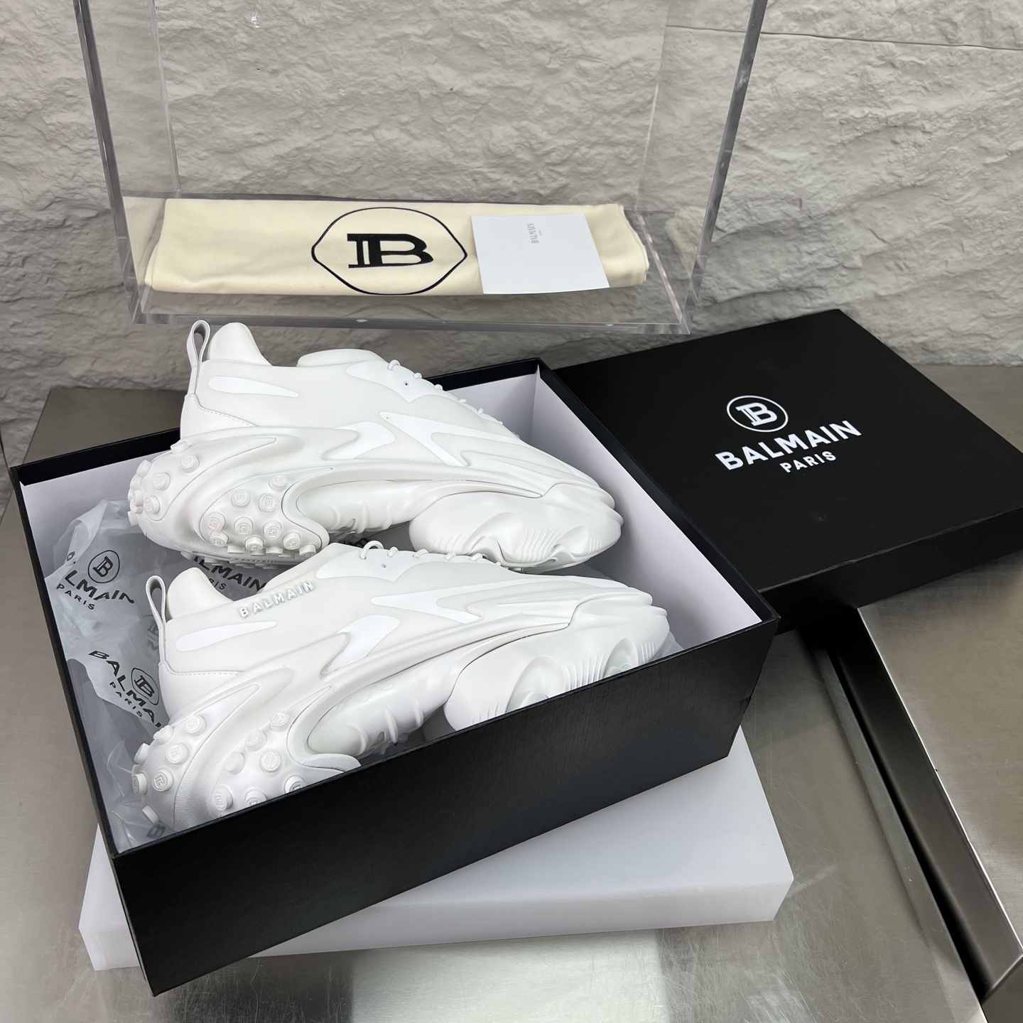 Balmain White B-Bold Chunky Sneakers - Size 35 to 46 3 i1756590147180 3139 0 8