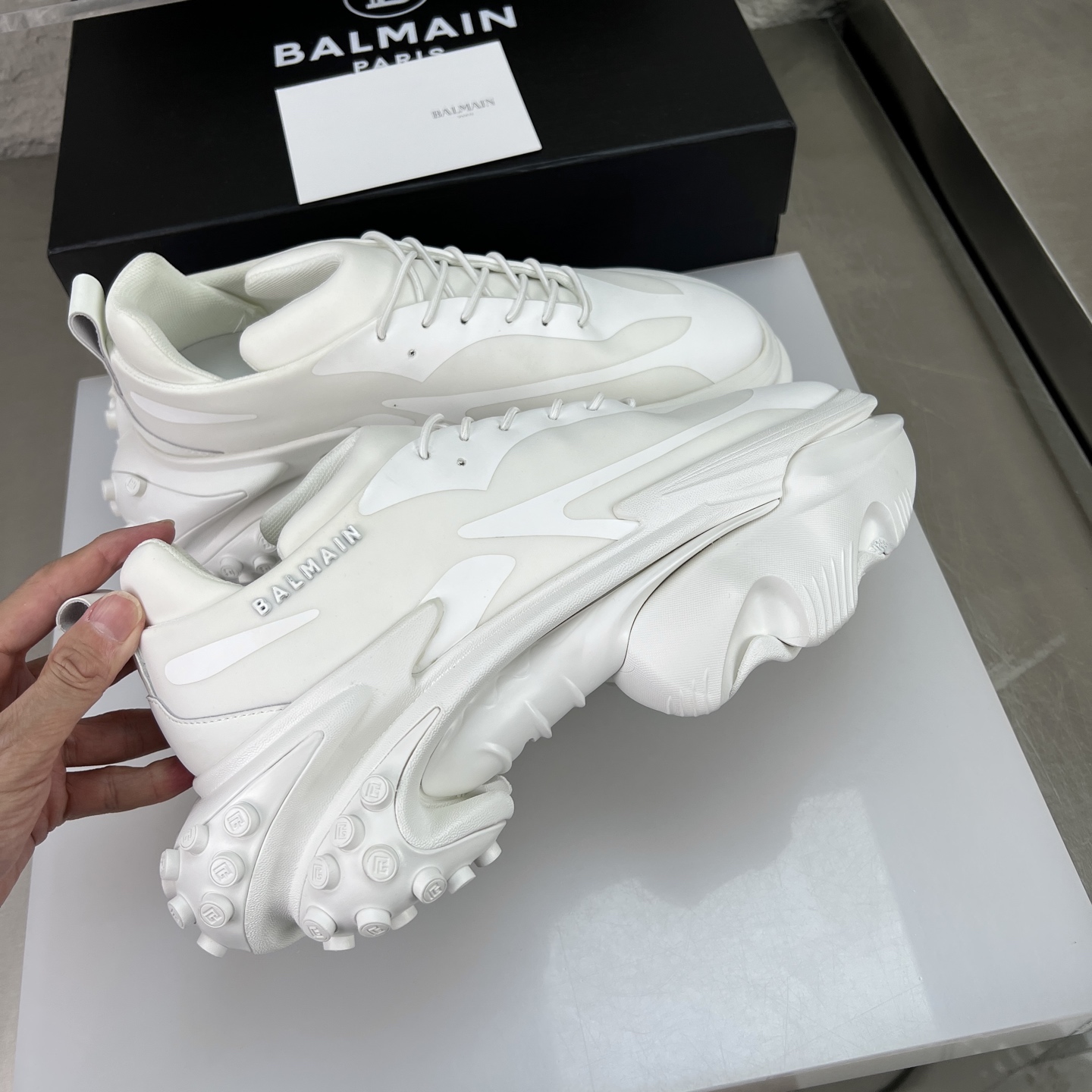 Balmain White B-Bold Chunky Sneakers - Size 35 to 46 5 i1756590149572 4285 0 5